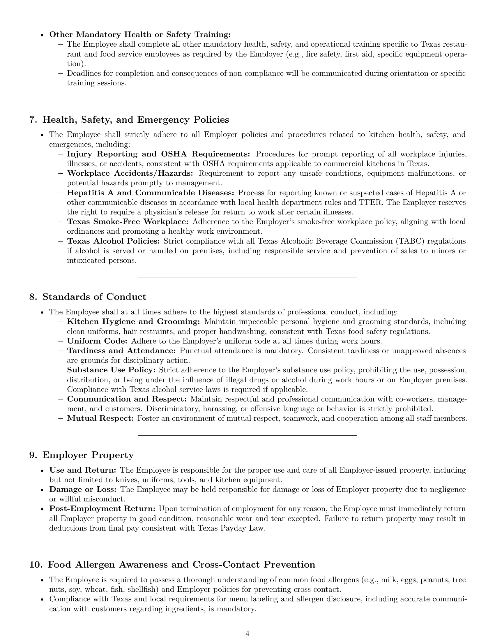 Preview page 4 of Pro Texas cook employment contract template
