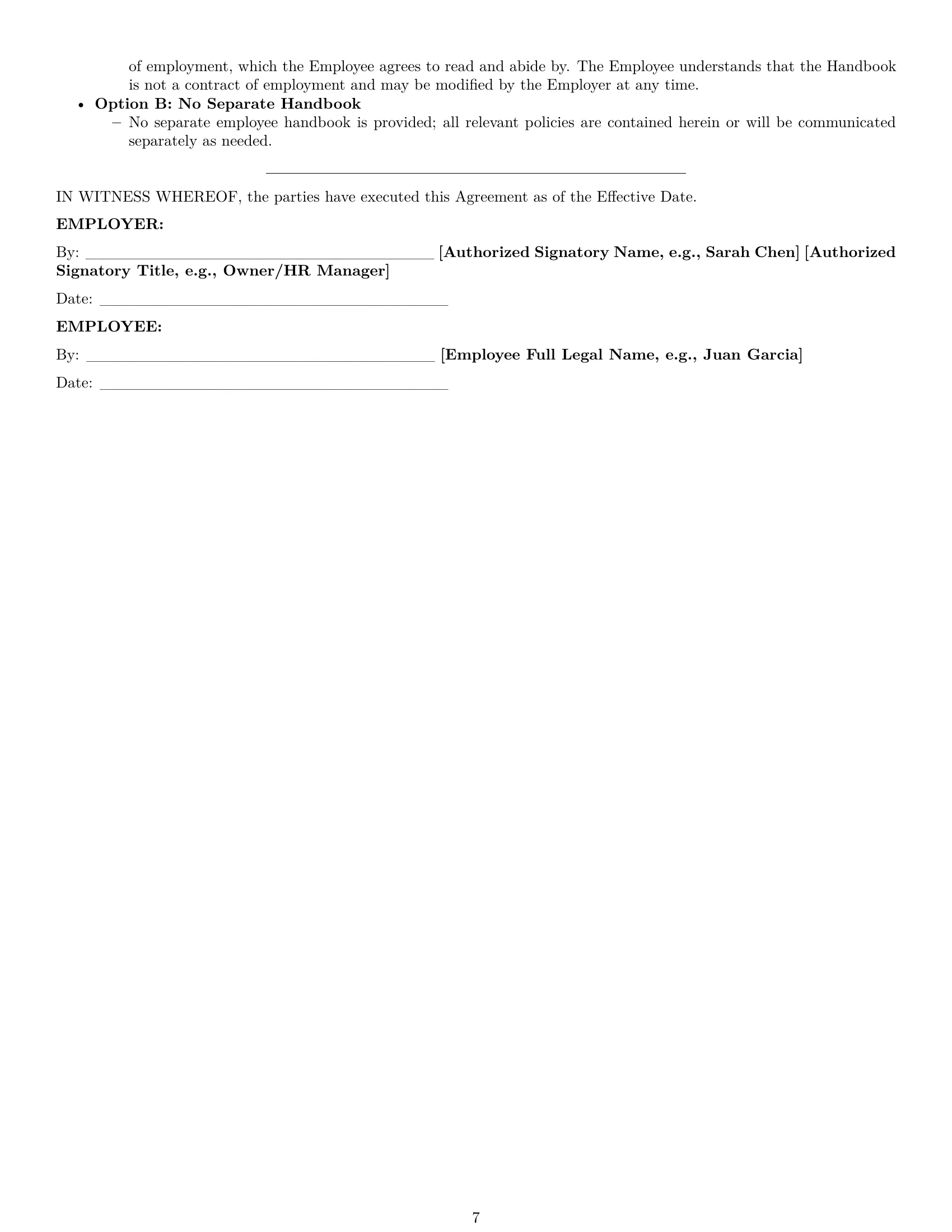 Preview page 7 of Pro Texas cook employment contract template