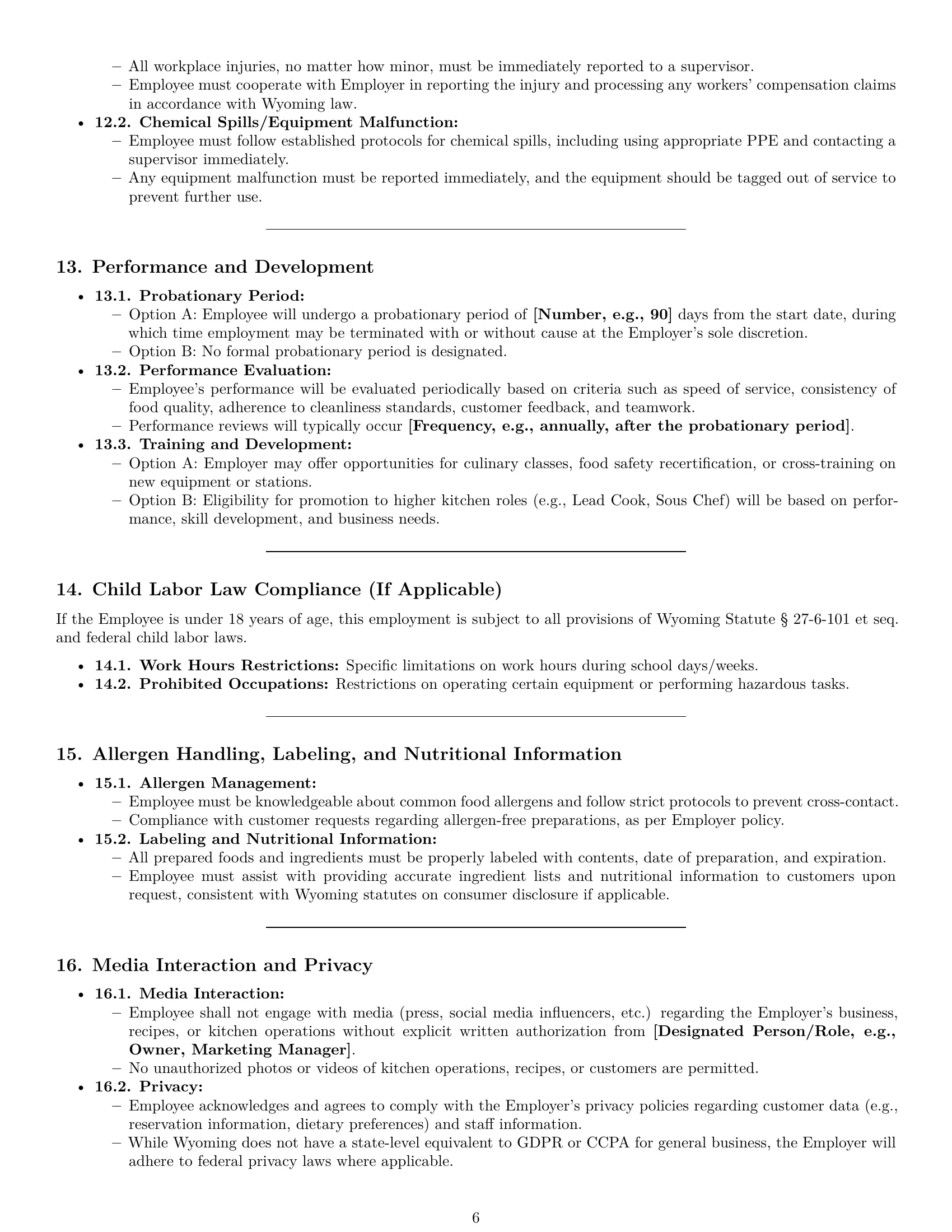 Preview page 6 of Pro Wyoming cook employment contract template