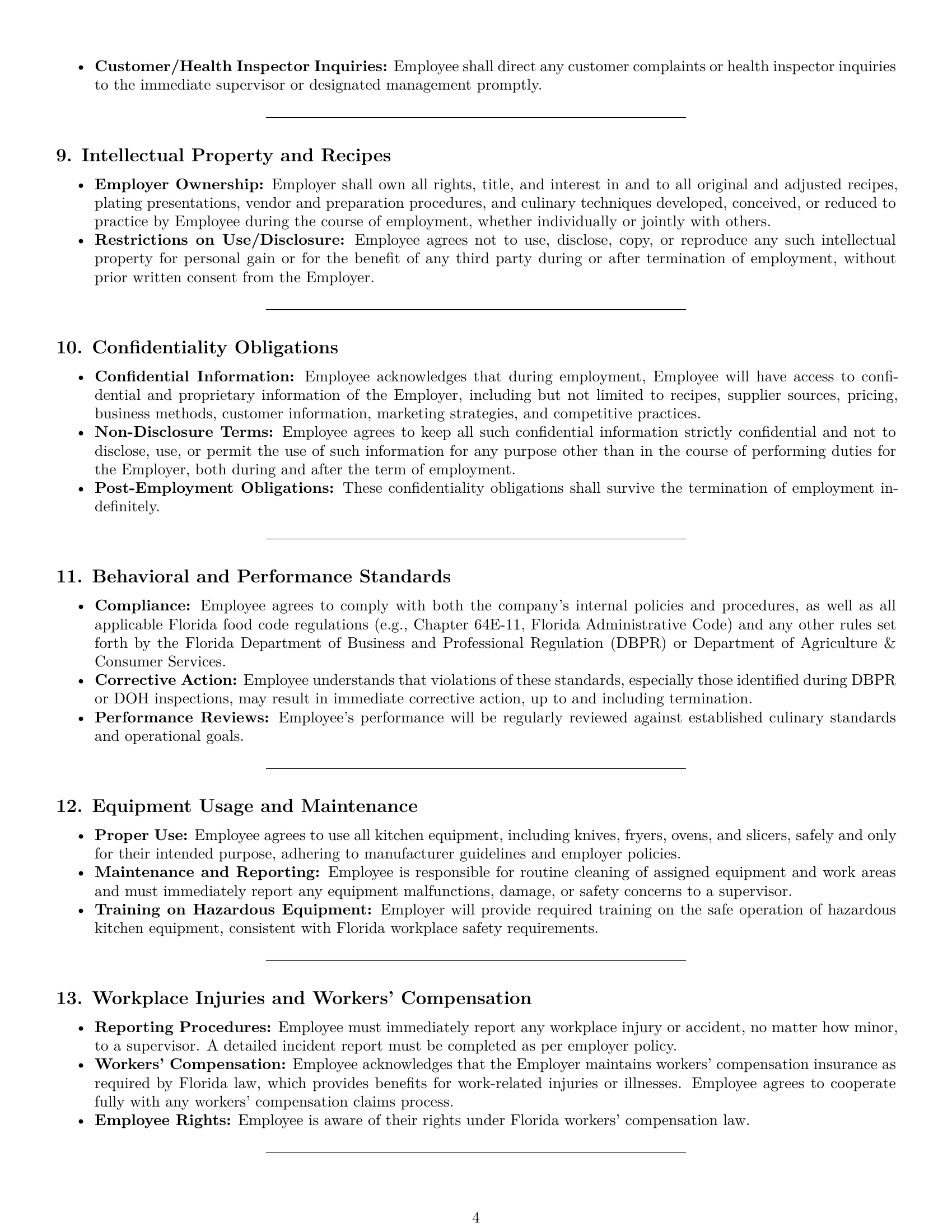 Preview page 4 of Pro Florida cook employment contract template