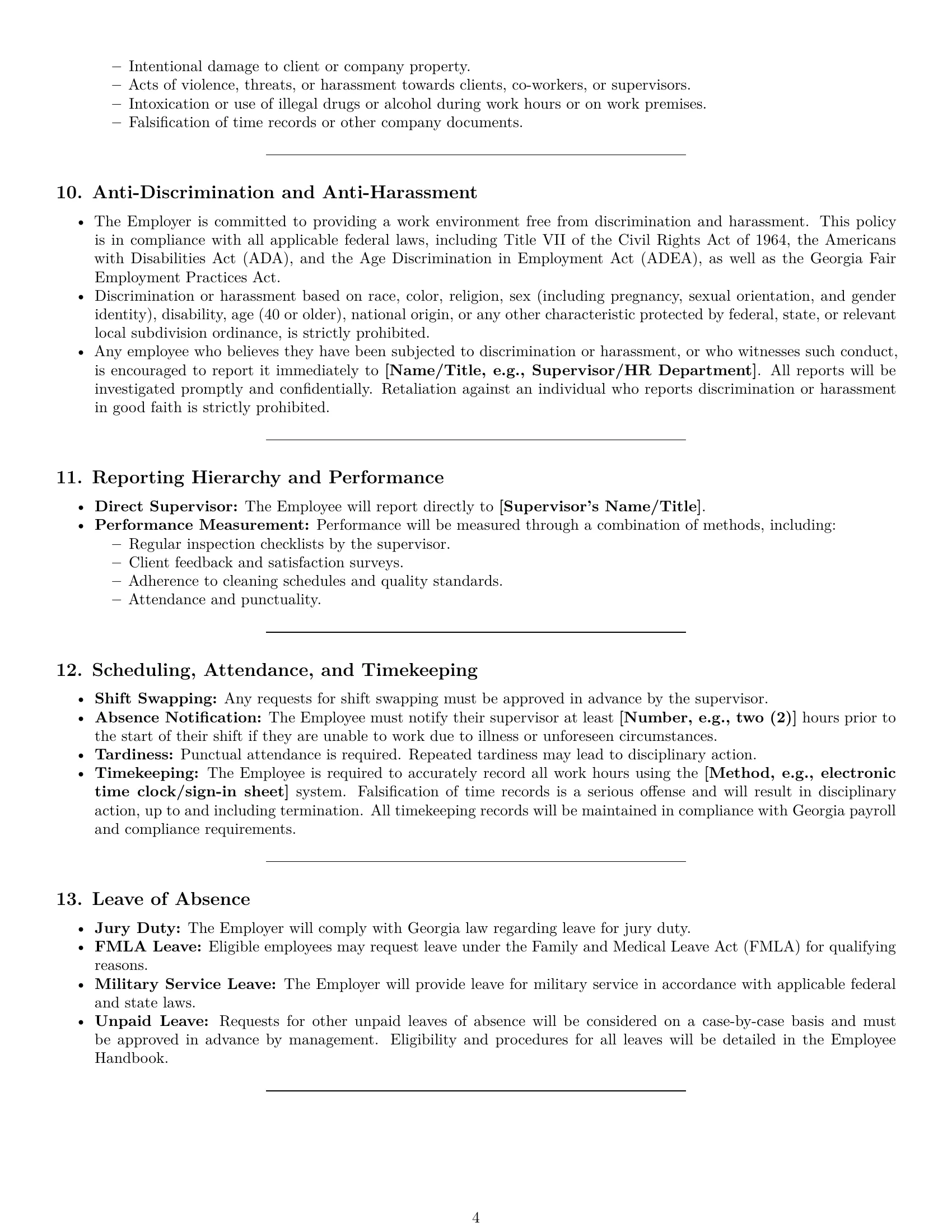 Preview page 4 of Pro Georgia cleaner employment contract template