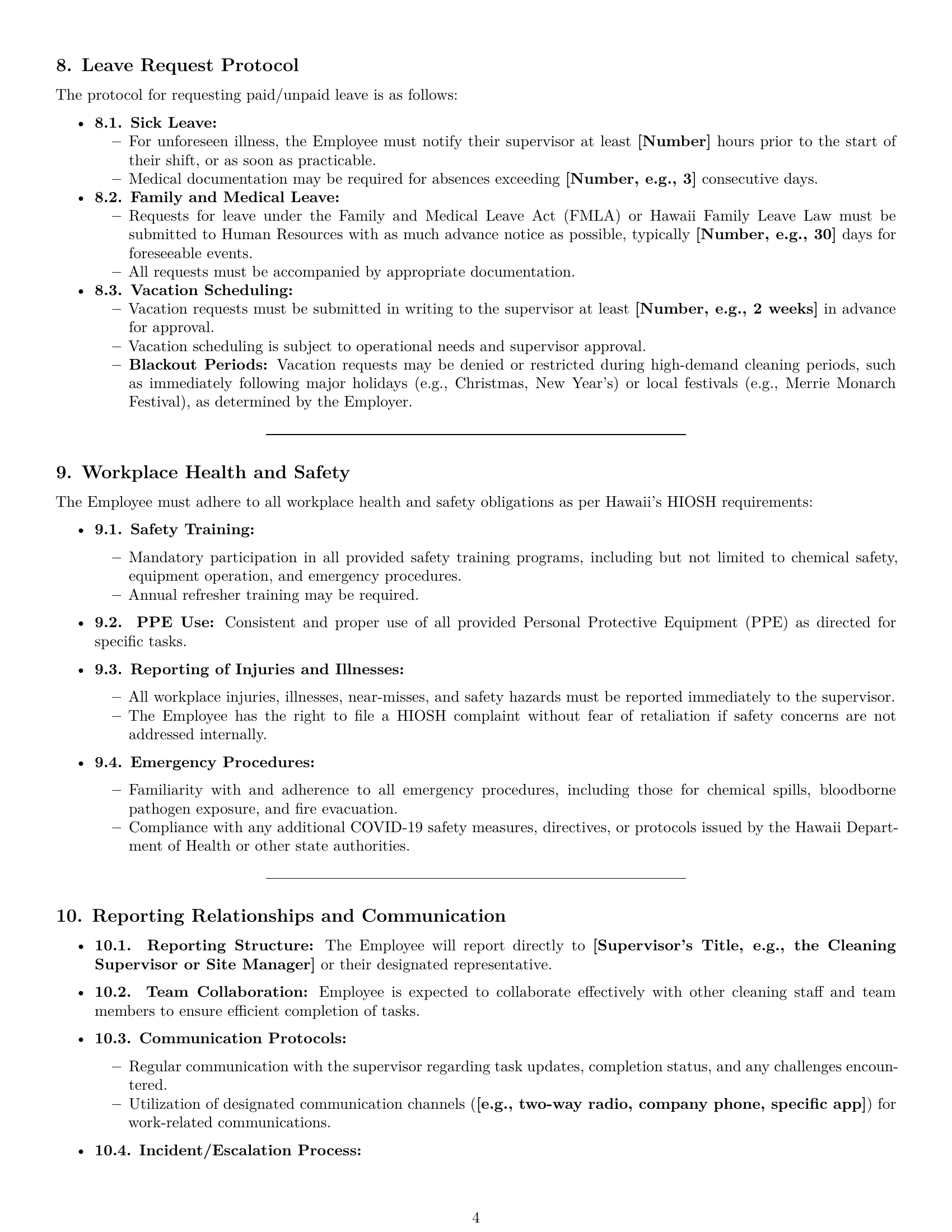 Preview page 4 of Pro Hawaii cleaner employment contract template