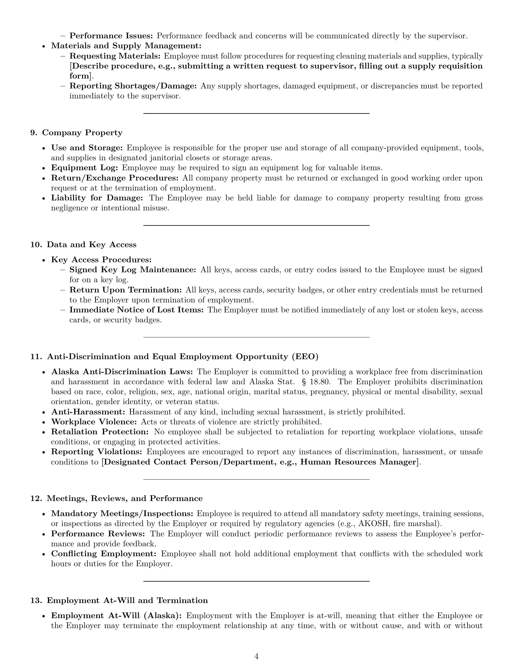 Preview page 4 of Pro Alaska cleaner employment contract template