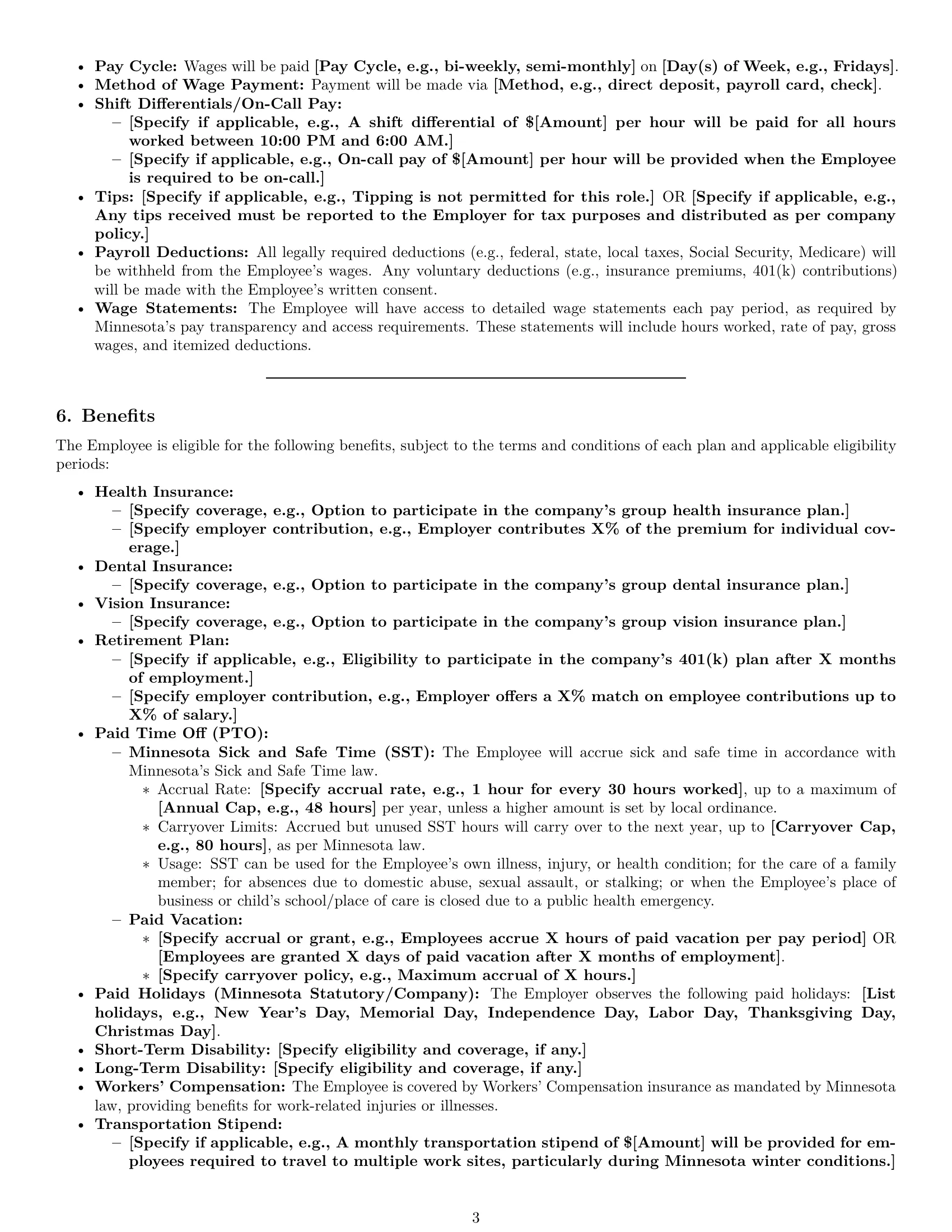 Preview page 3 of Pro Minnesota cleaner employment contract template