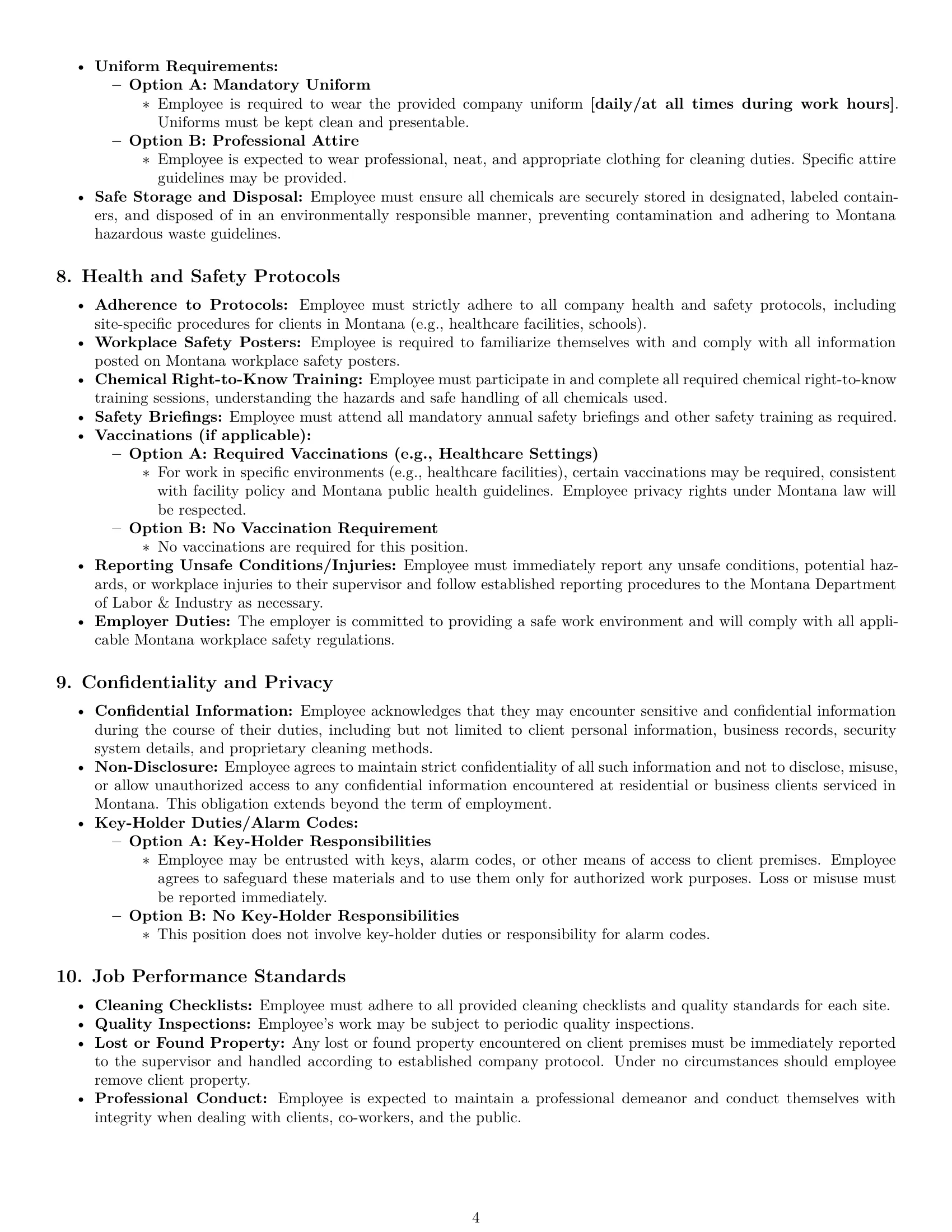 Preview page 4 of Pro Montana cleaner employment contract template