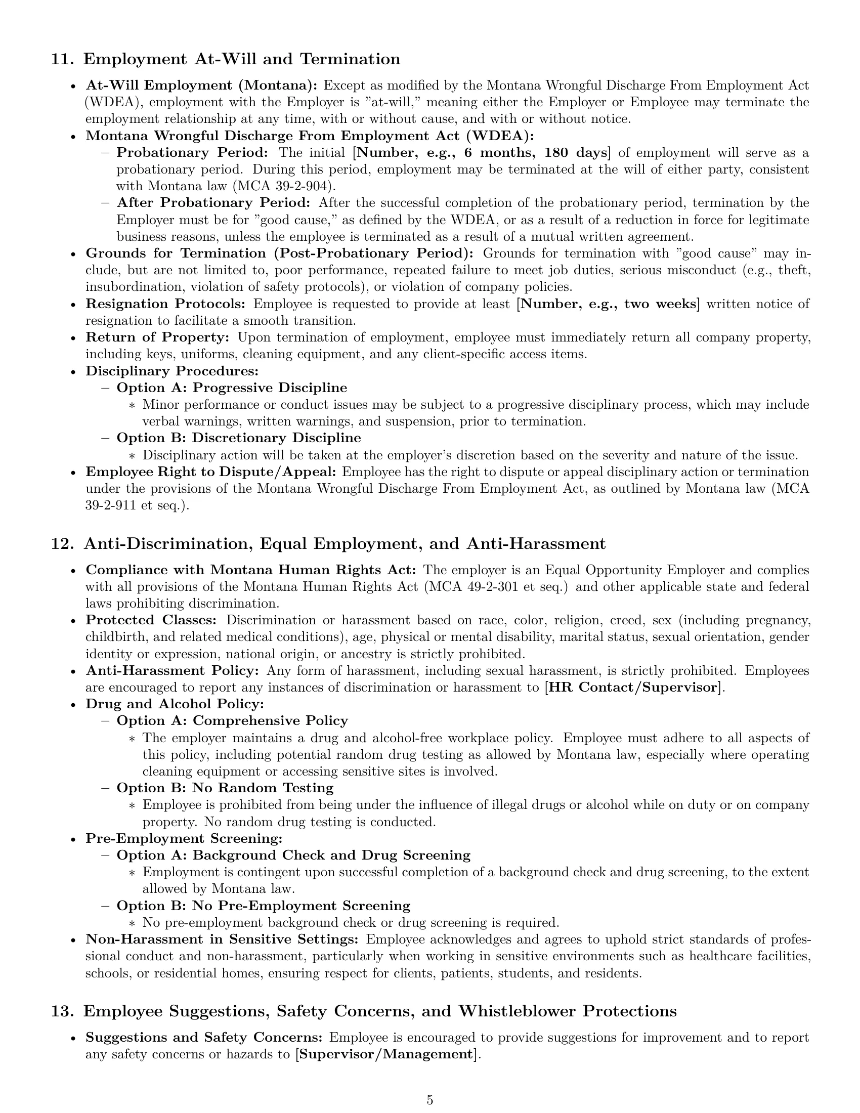 Preview page 5 of Pro Montana cleaner employment contract template