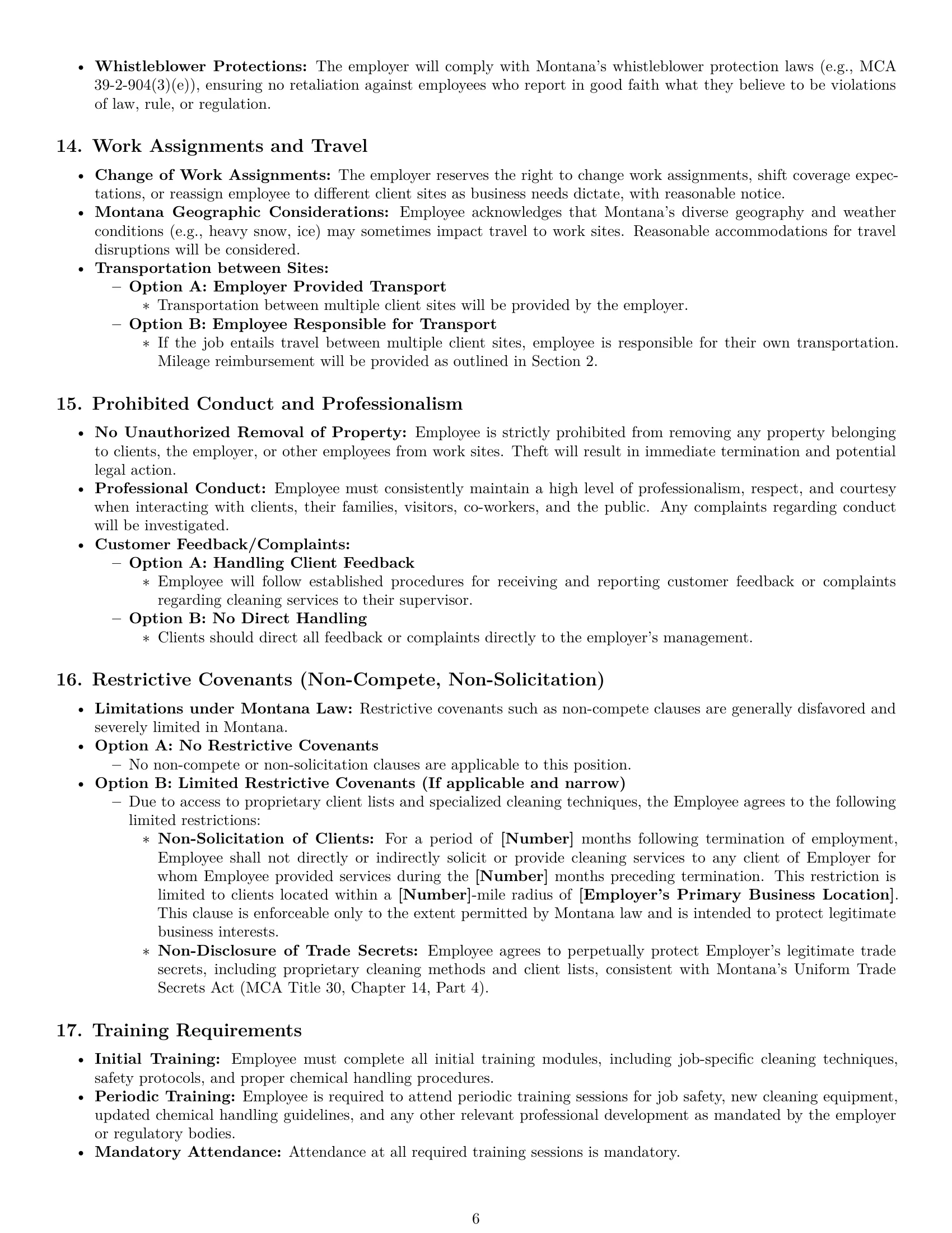 Preview page 6 of Pro Montana cleaner employment contract template