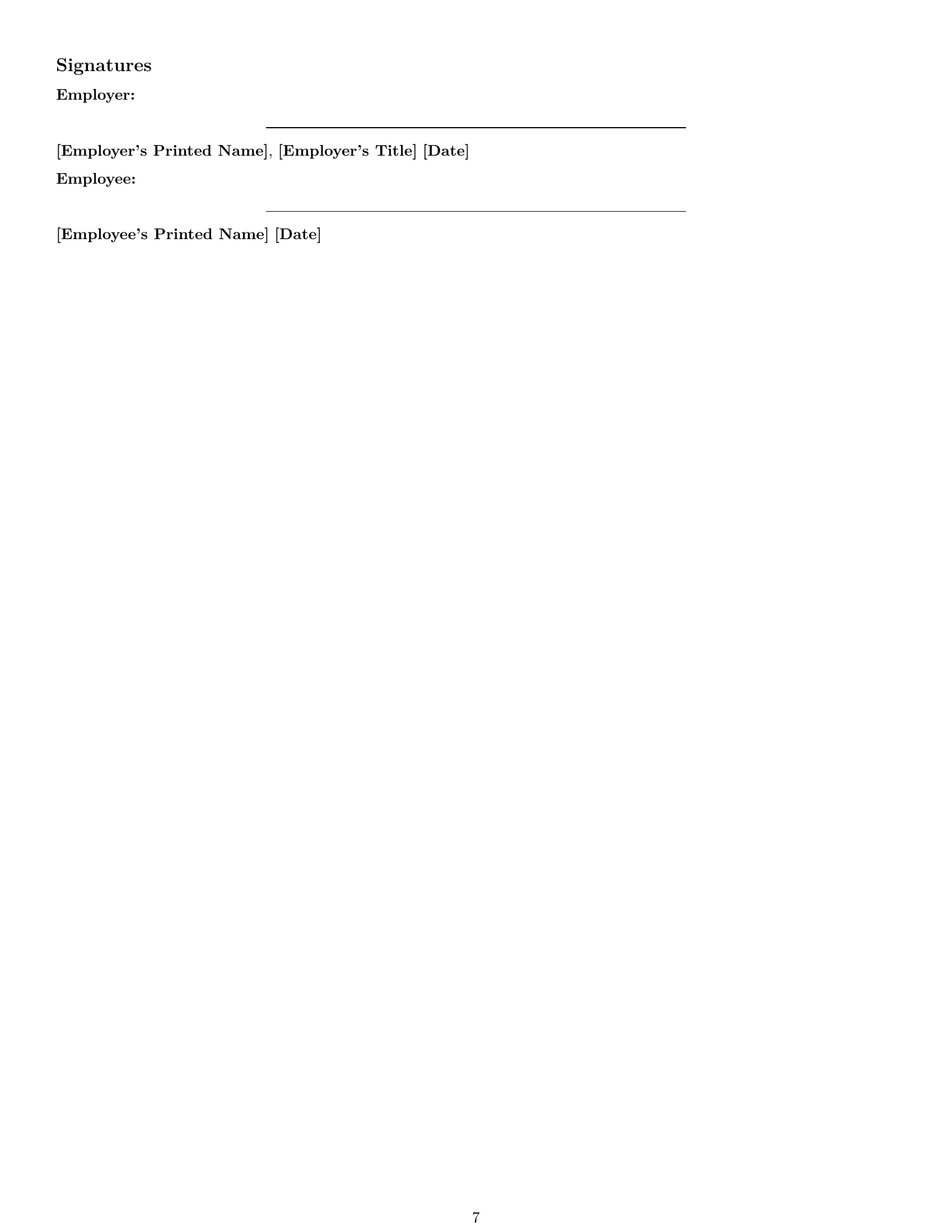Preview page 7 of Pro New Hampshire cleaner employment contract template