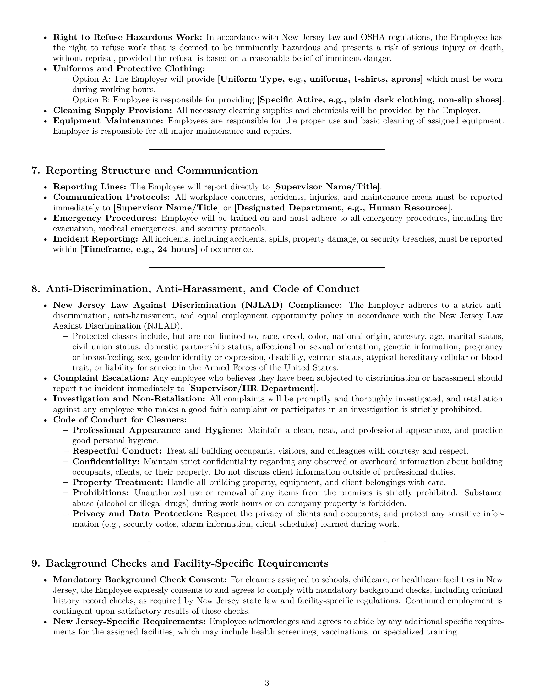Preview page 3 of Pro New Jersey cleaner employment contract template