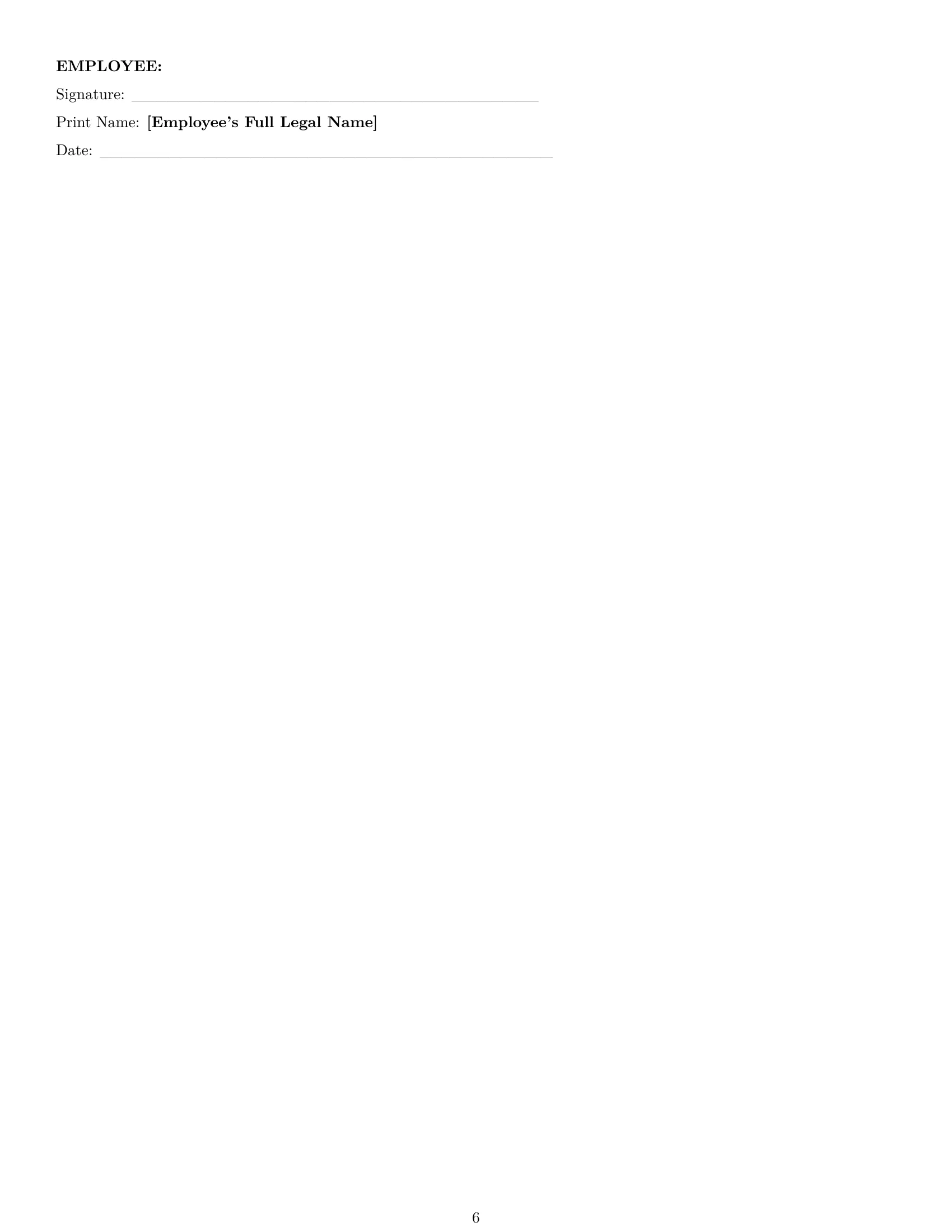 Preview page 6 of Pro Oregon cleaner employment contract template