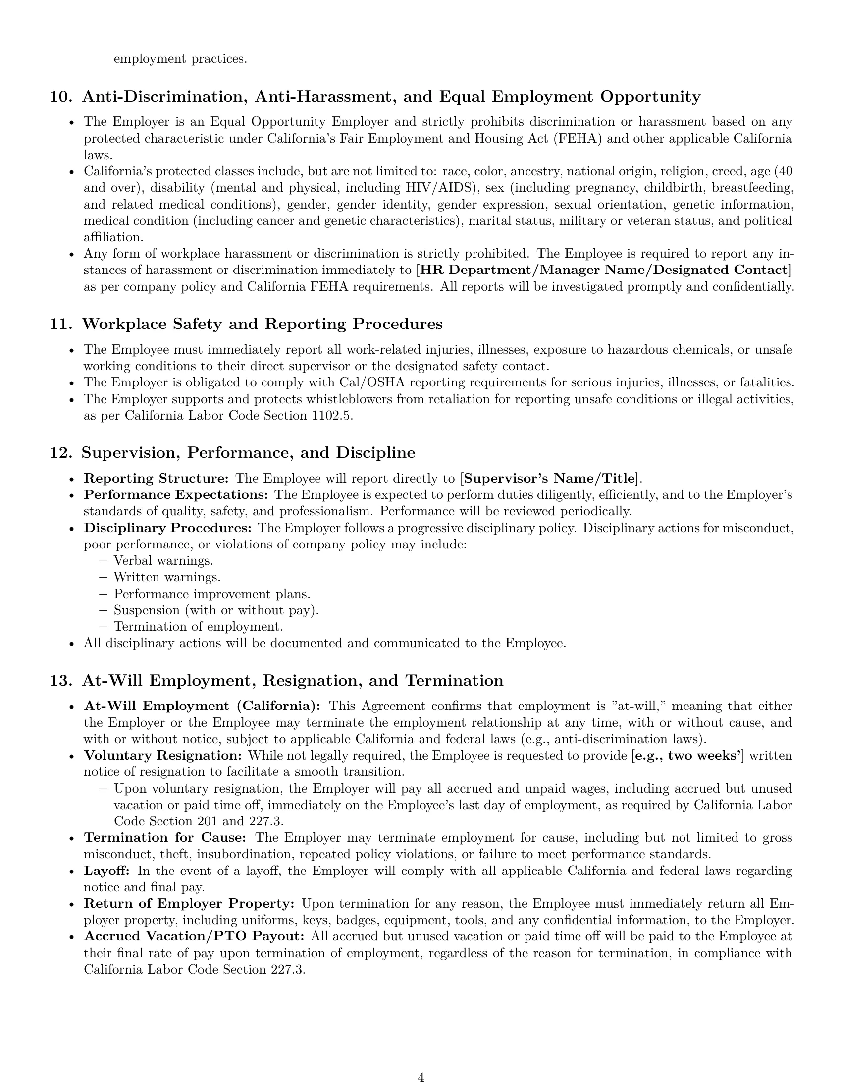 Preview page 4 of Pro California cleaner employment contract template