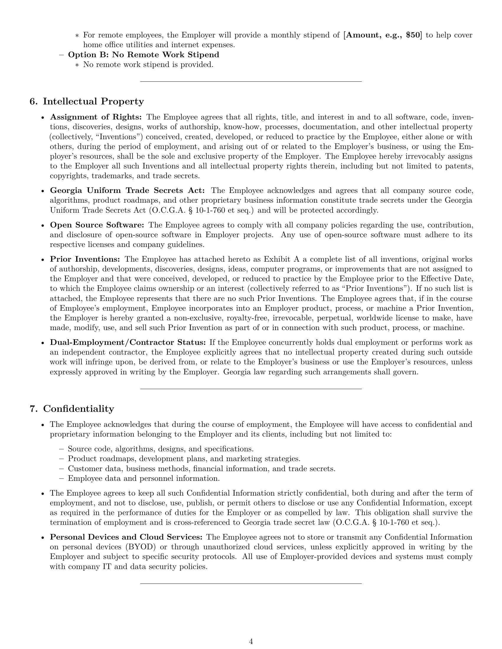 Preview page 4 of Pro Georgia software developer employment contract template