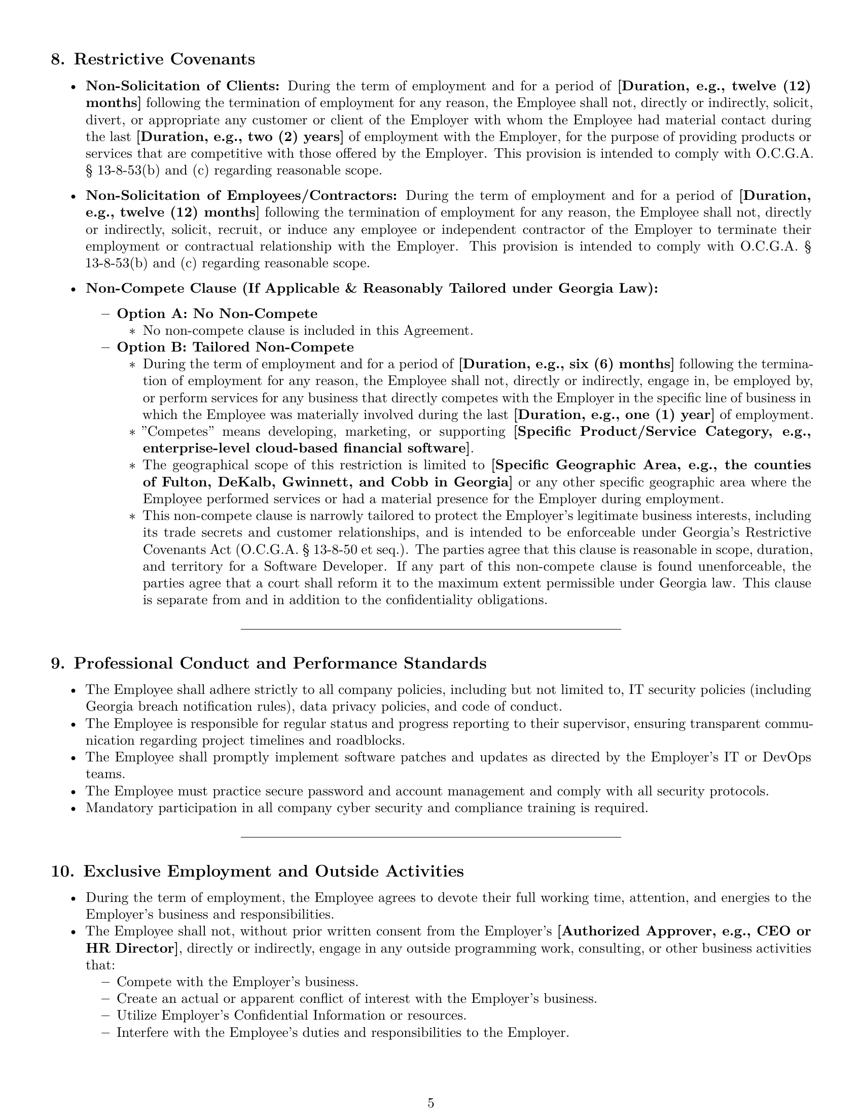Preview page 5 of Pro Georgia software developer employment contract template