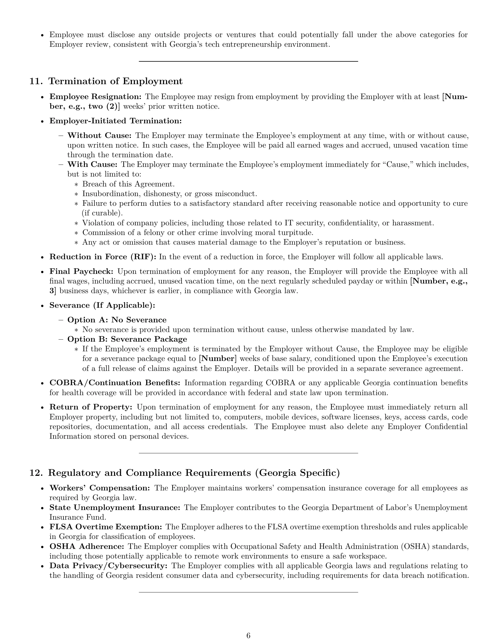 Preview page 6 of Pro Georgia software developer employment contract template