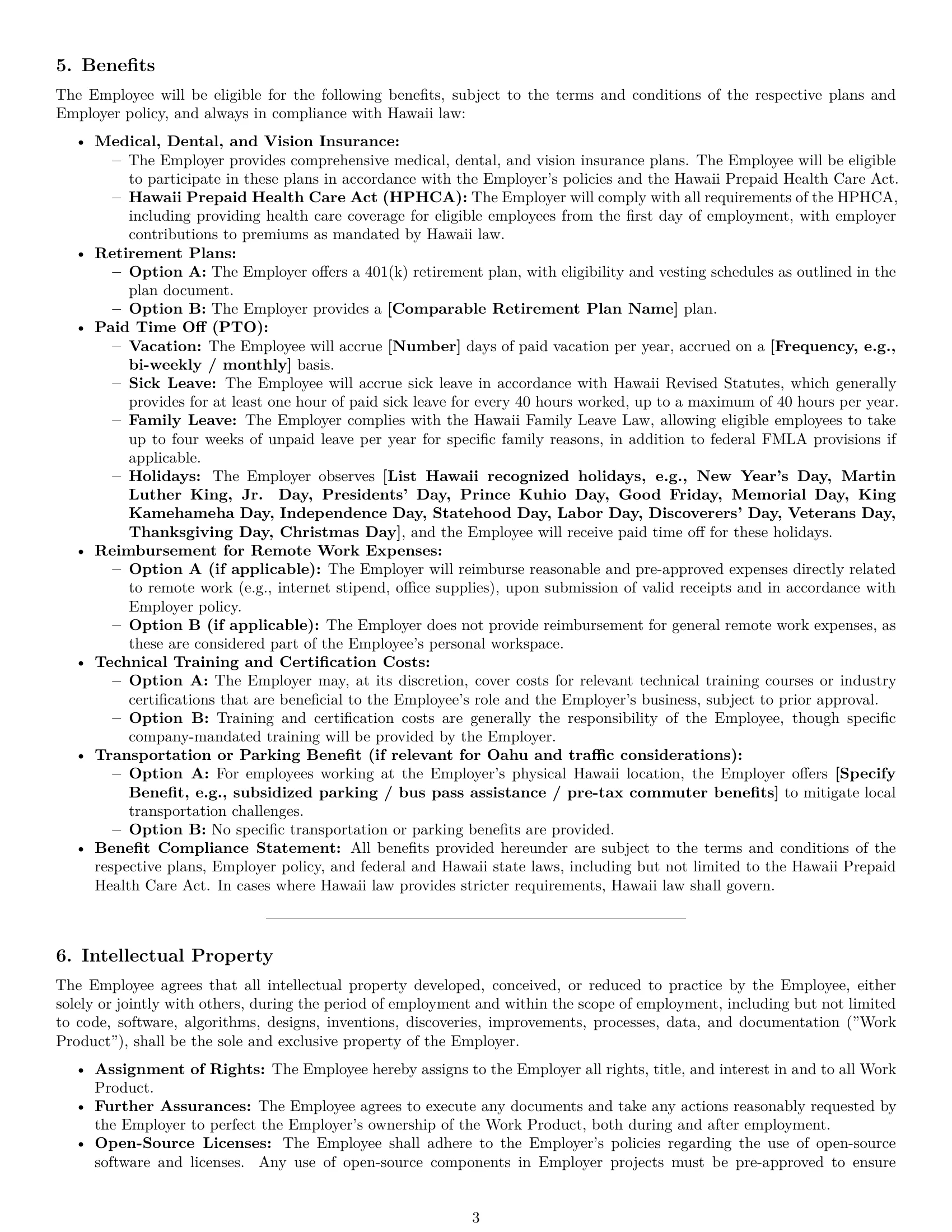 Preview page 3 of Pro Hawaii software developer employment contract template