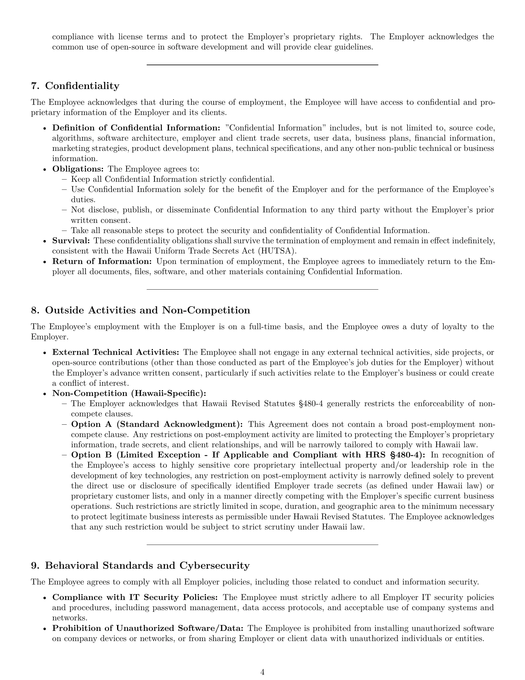 Preview page 4 of Pro Hawaii software developer employment contract template