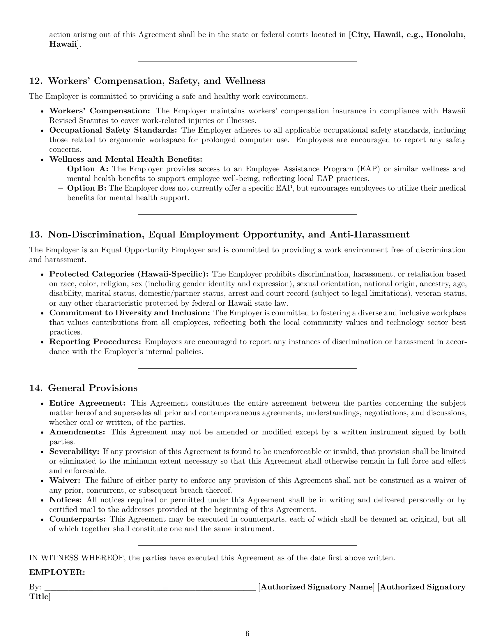 Preview page 6 of Pro Hawaii software developer employment contract template