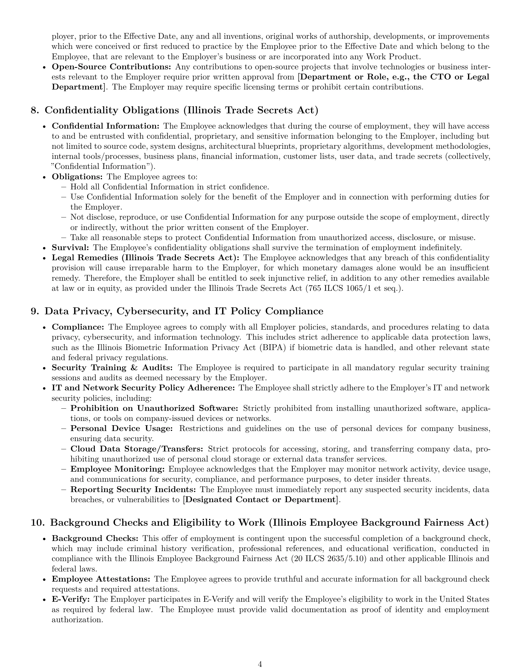 Preview page 4 of Pro Illinois software developer employment contract template