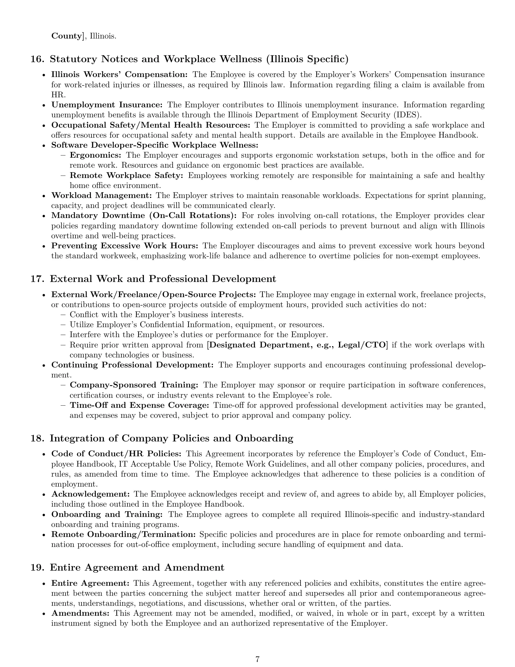 Preview page 7 of Pro Illinois software developer employment contract template
