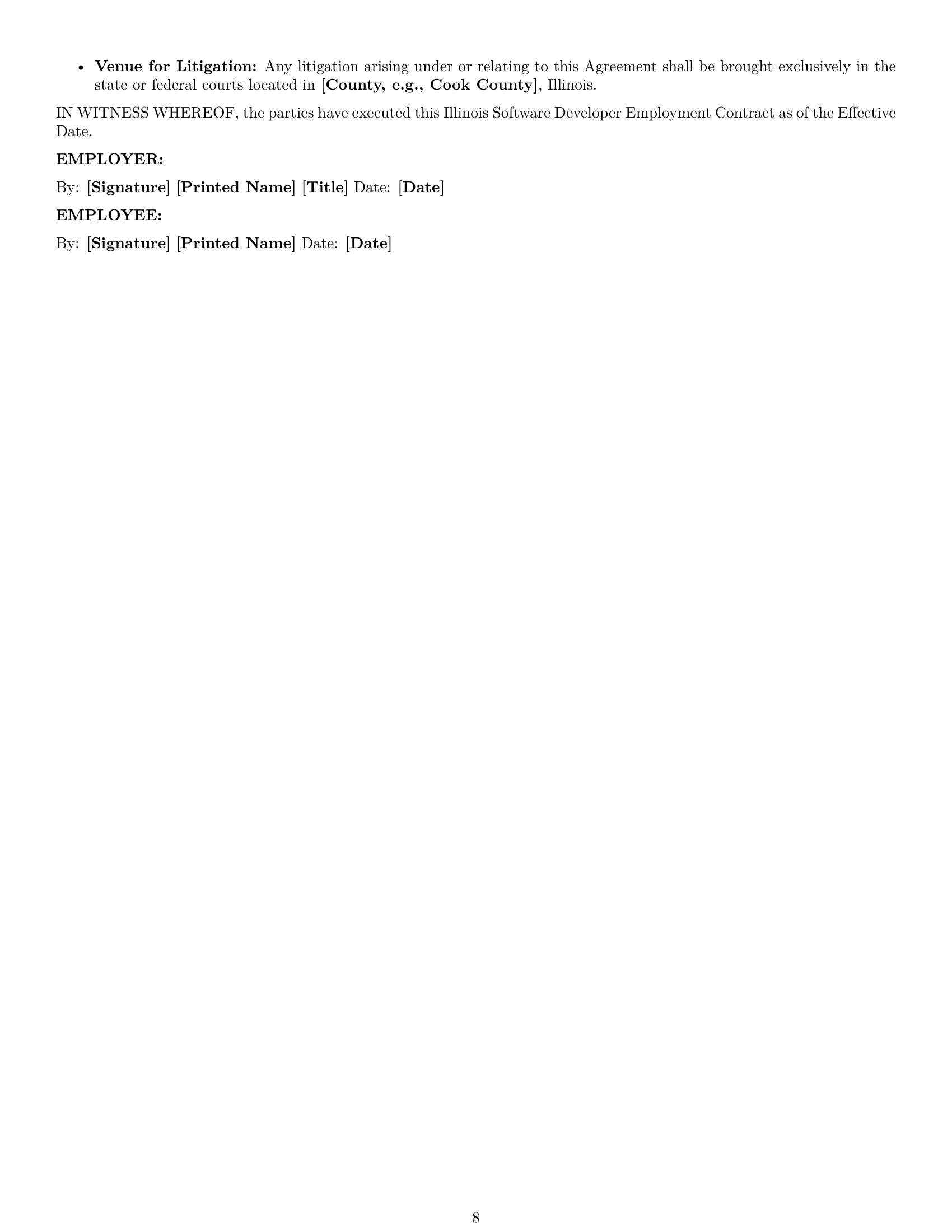 Preview page 8 of Pro Illinois software developer employment contract template