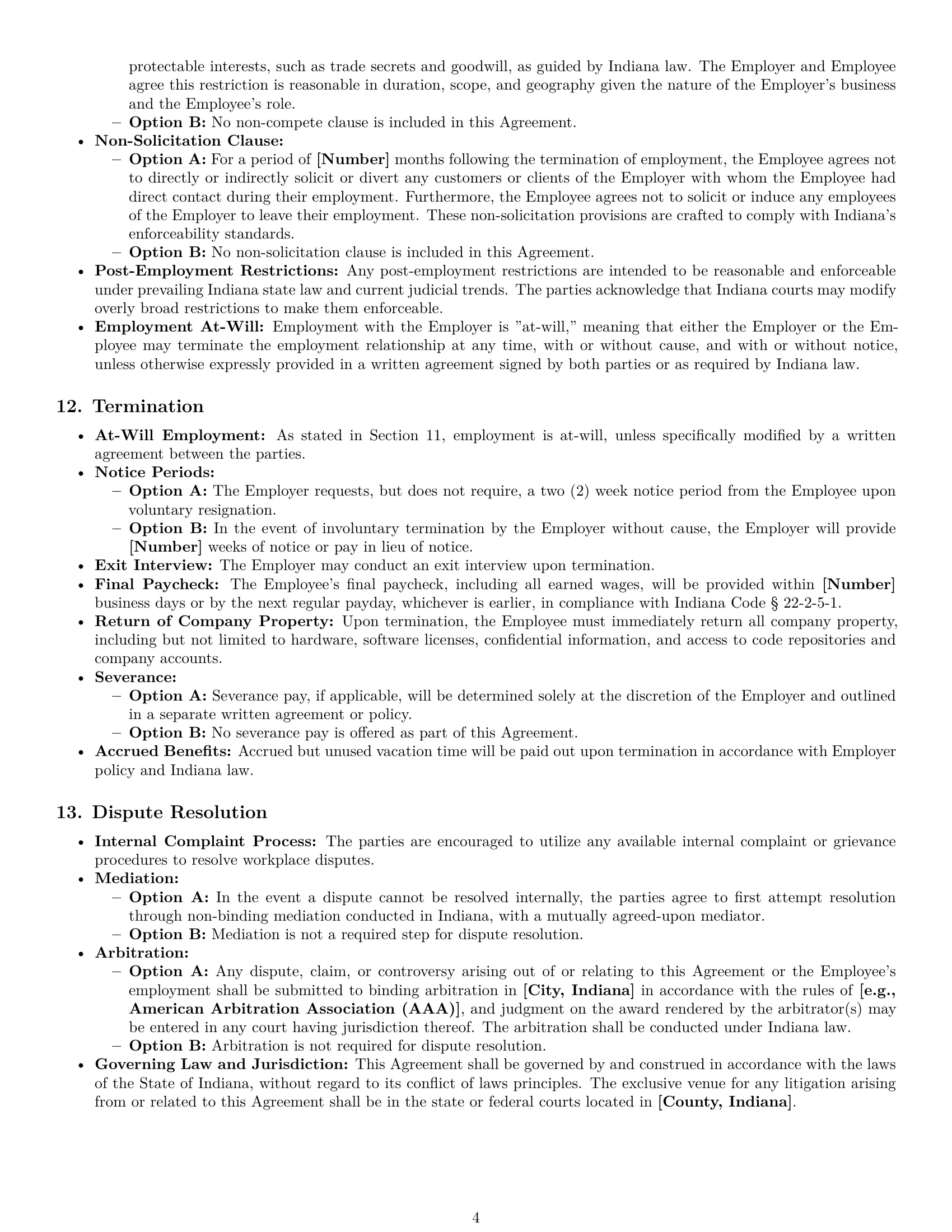 Preview page 4 of Pro Indiana software developer employment contract template