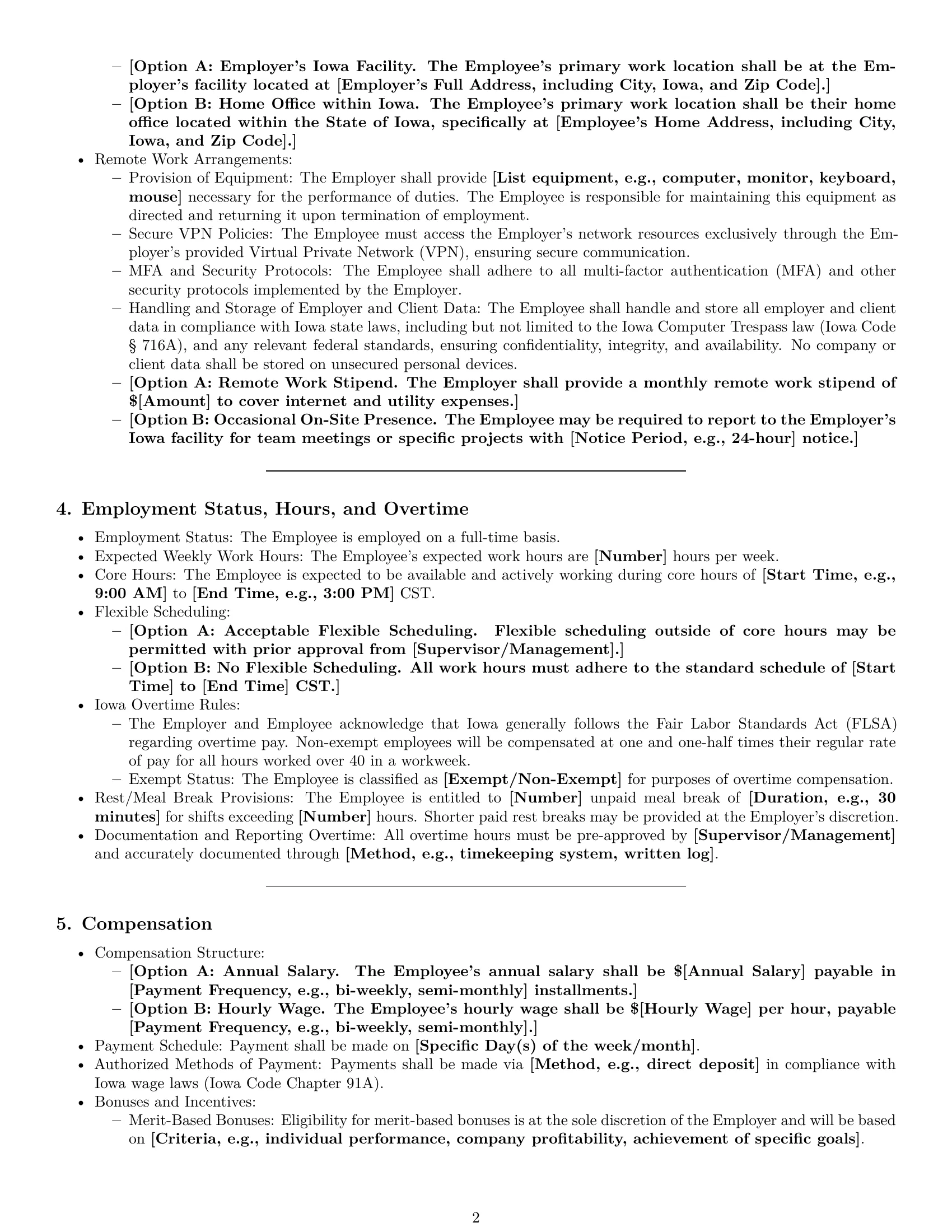 Preview page 2 of Pro Iowa software developer employment contract template