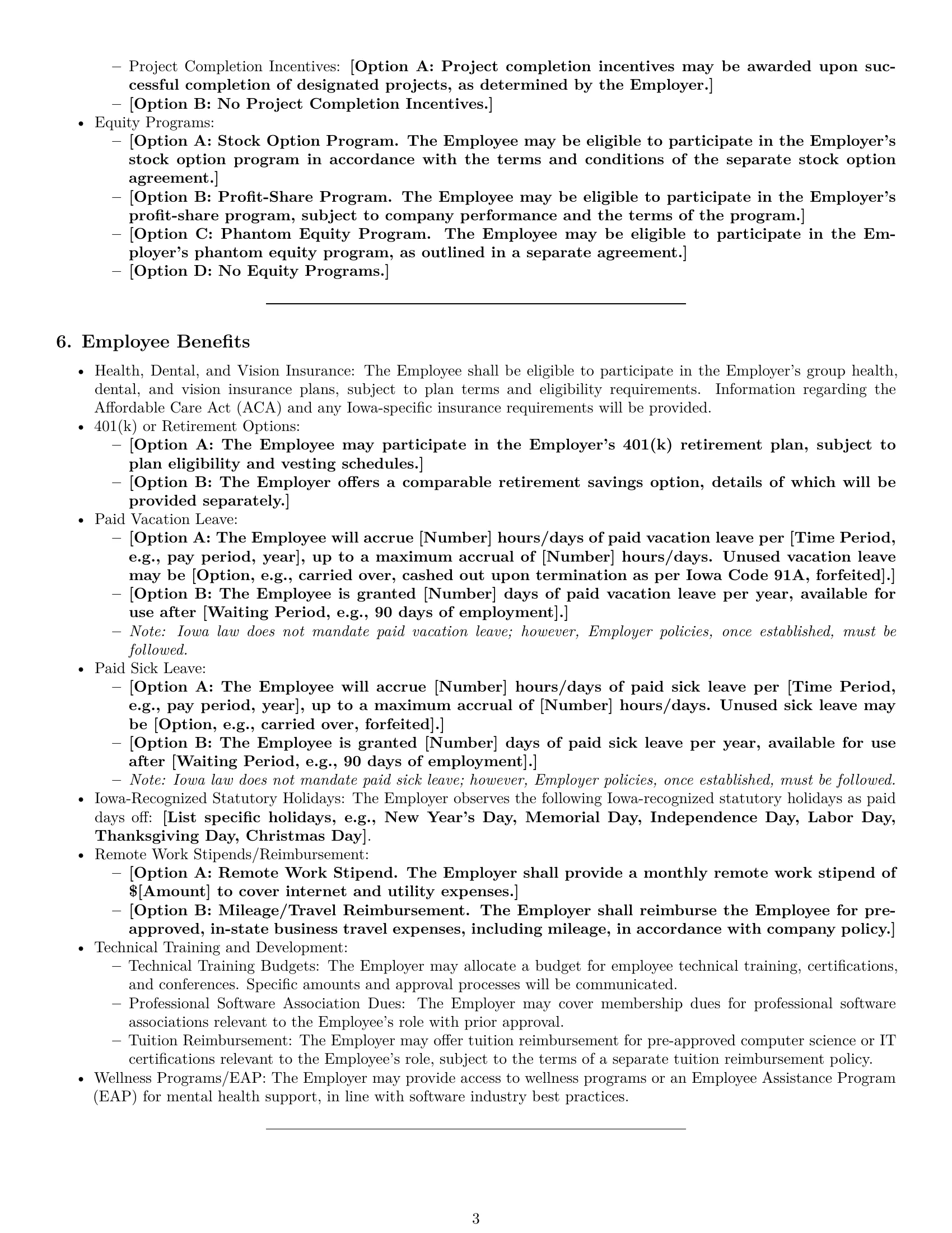 Preview page 3 of Pro Iowa software developer employment contract template