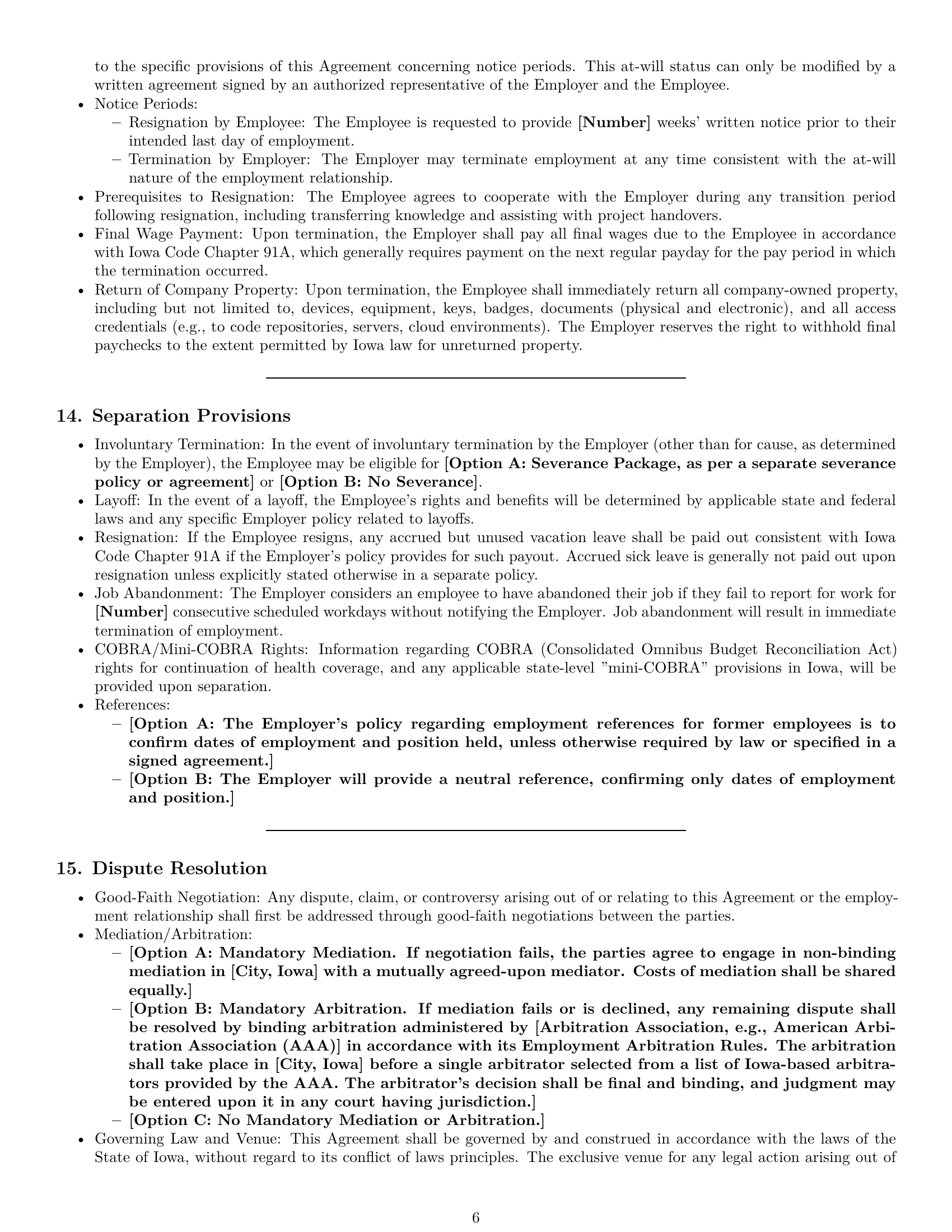 Preview page 6 of Pro Iowa software developer employment contract template