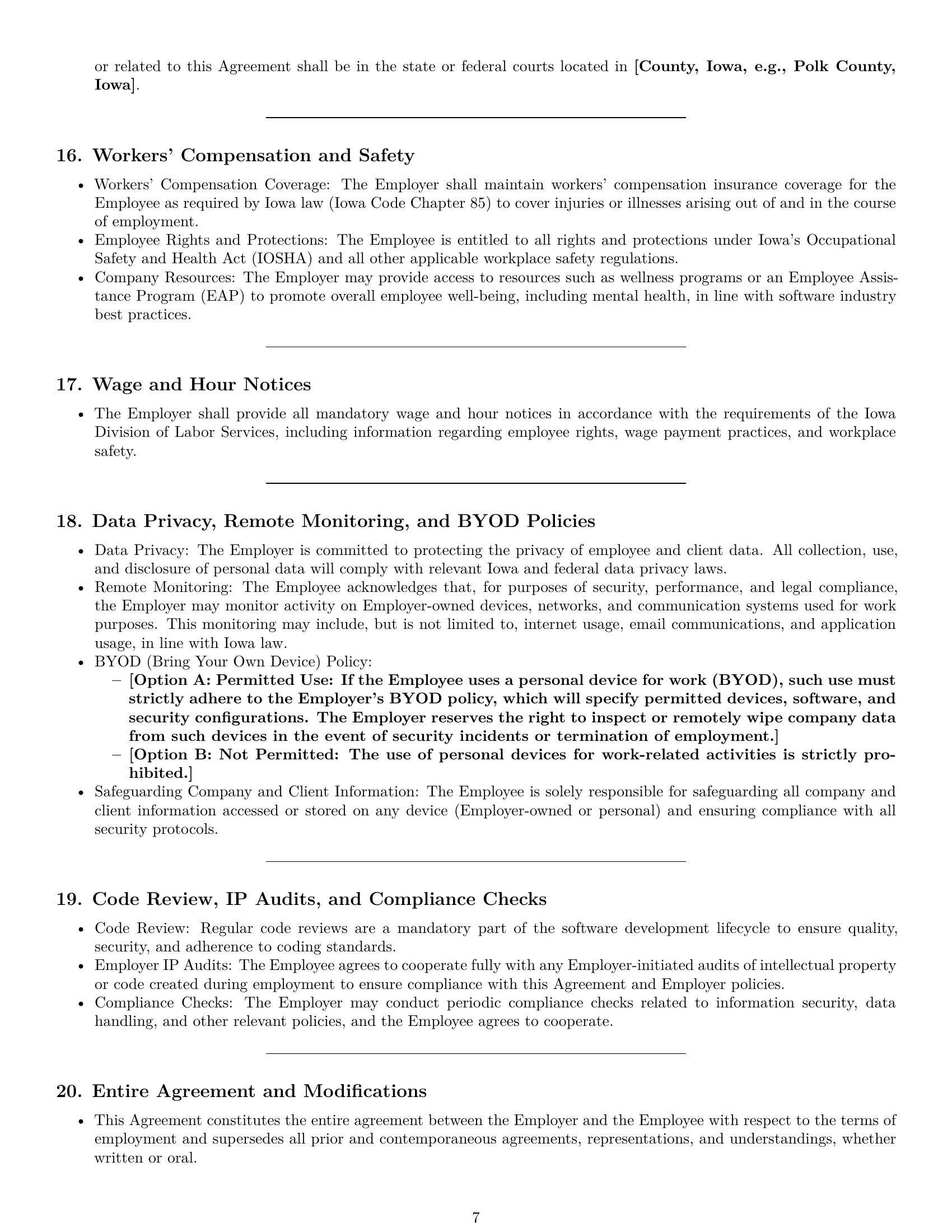 Preview page 7 of Pro Iowa software developer employment contract template