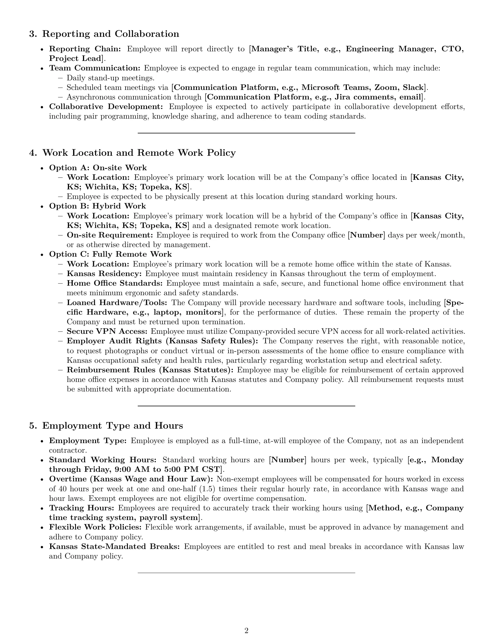 Preview page 2 of Pro Kansas software developer employment contract template