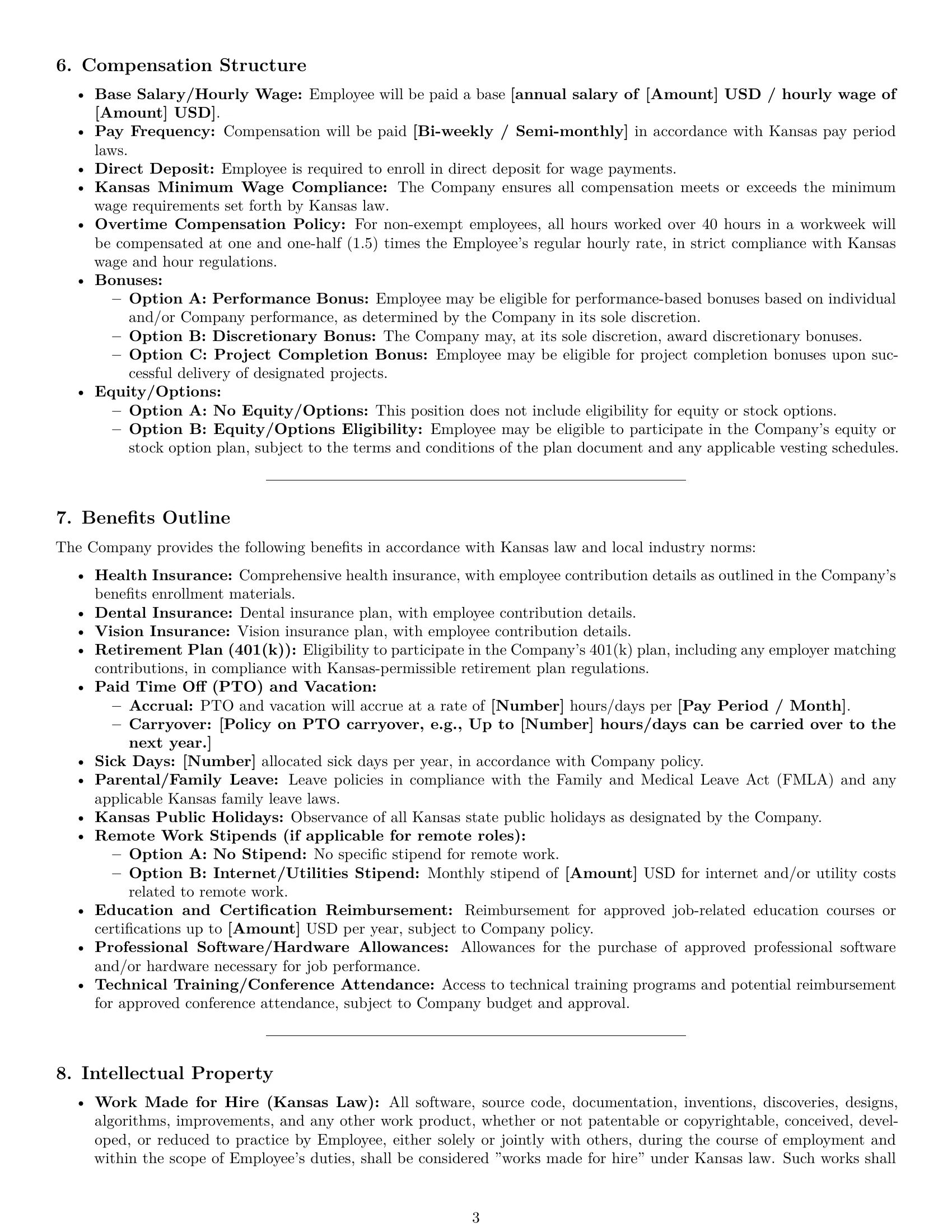 Preview page 3 of Pro Kansas software developer employment contract template