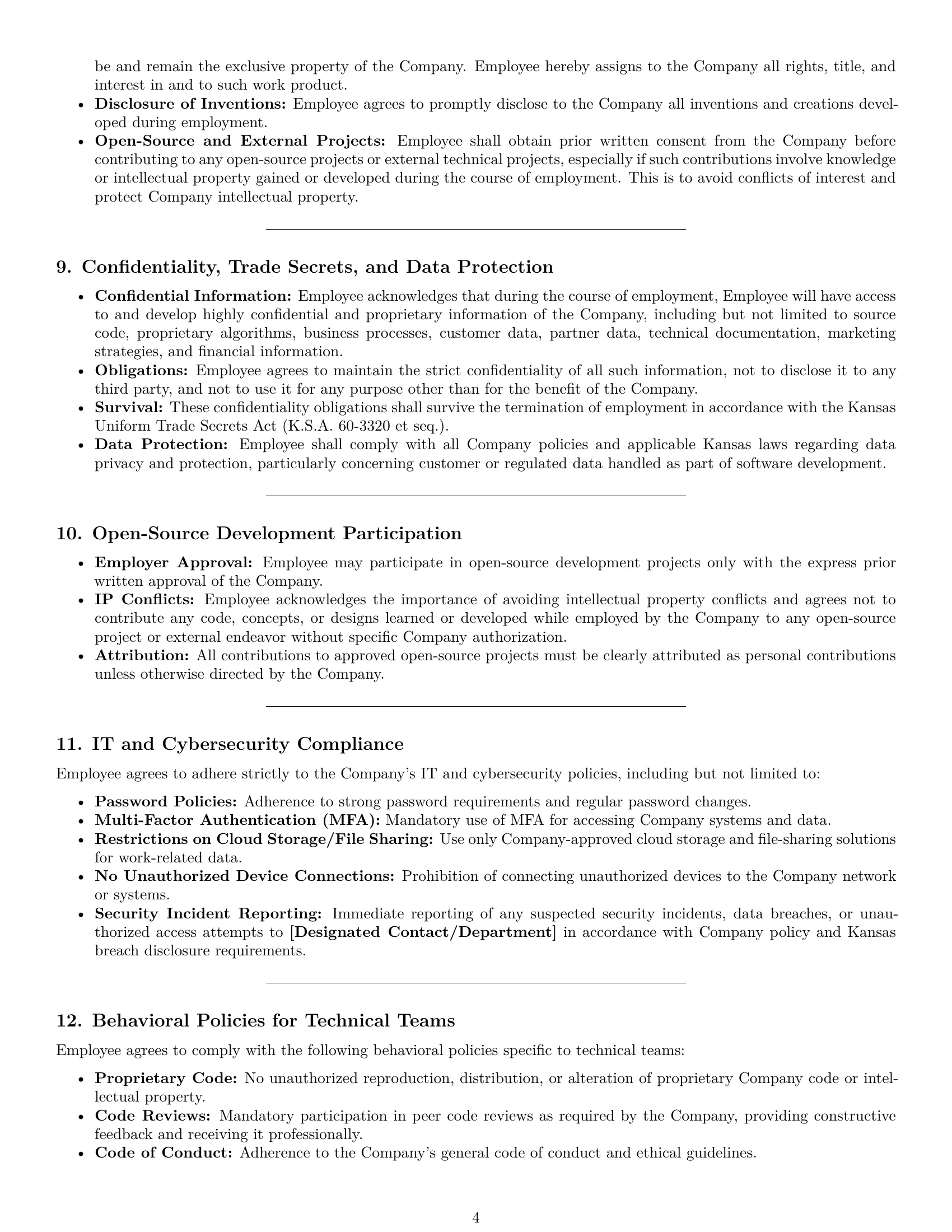 Preview page 4 of Pro Kansas software developer employment contract template