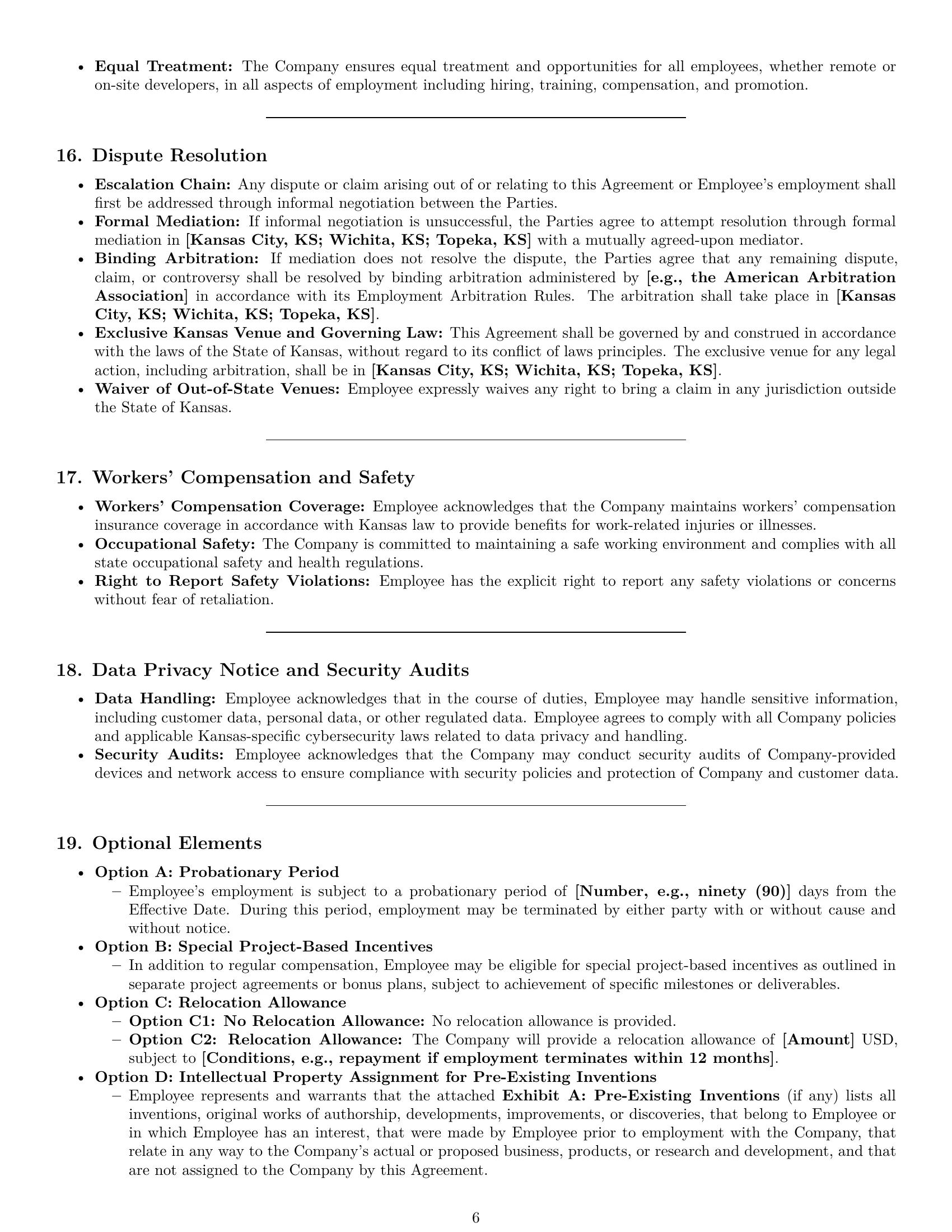 Preview page 6 of Pro Kansas software developer employment contract template