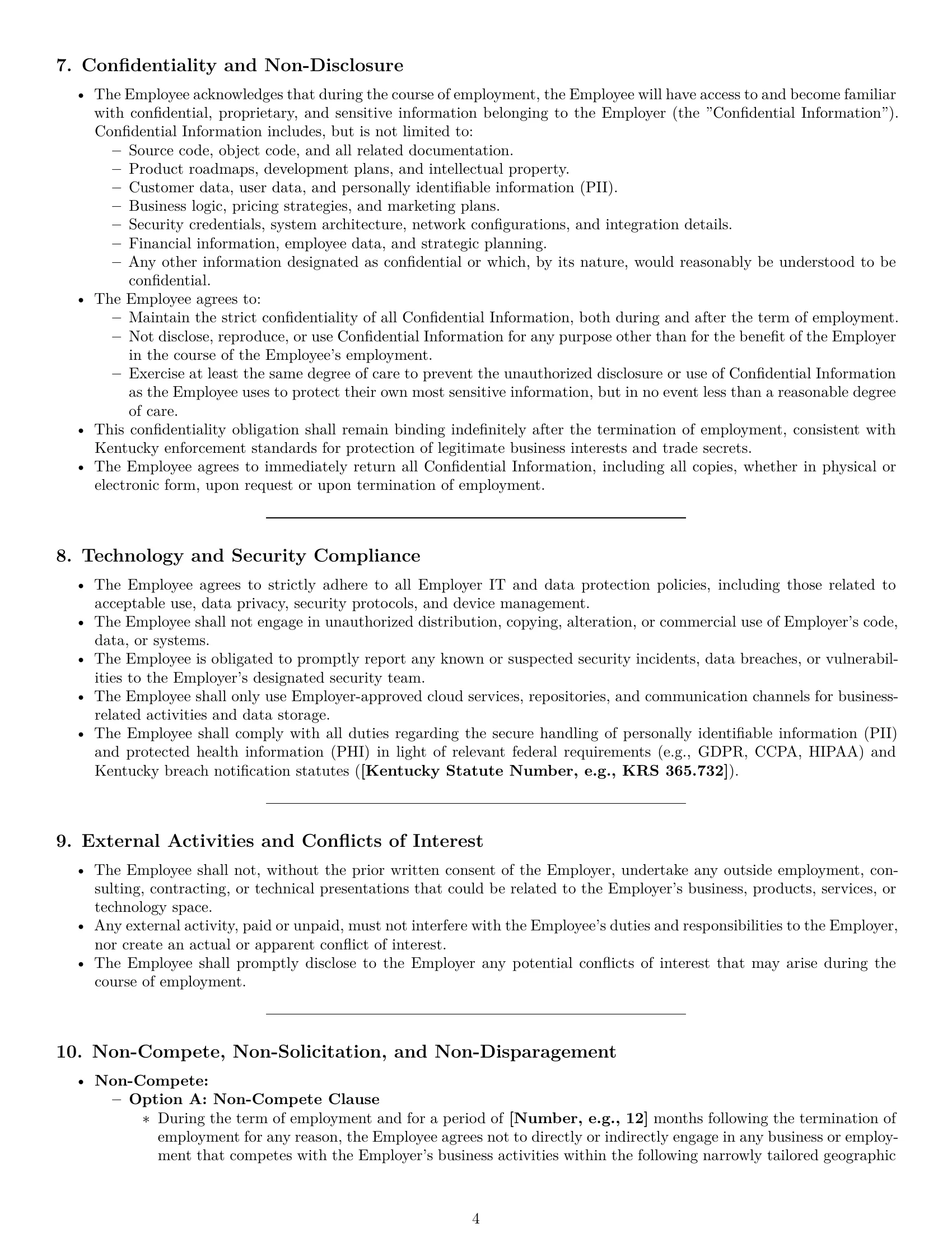 Preview page 4 of Pro Kentucky software developer employment contract template