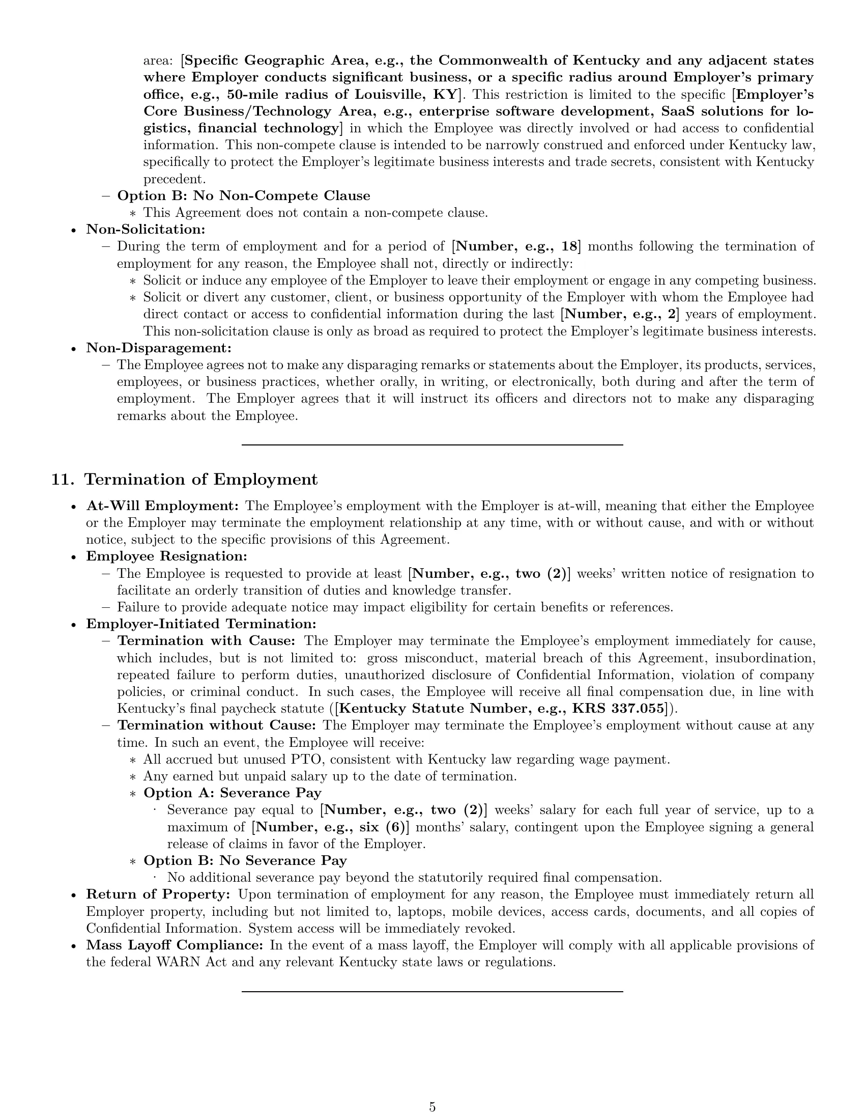 Preview page 5 of Pro Kentucky software developer employment contract template