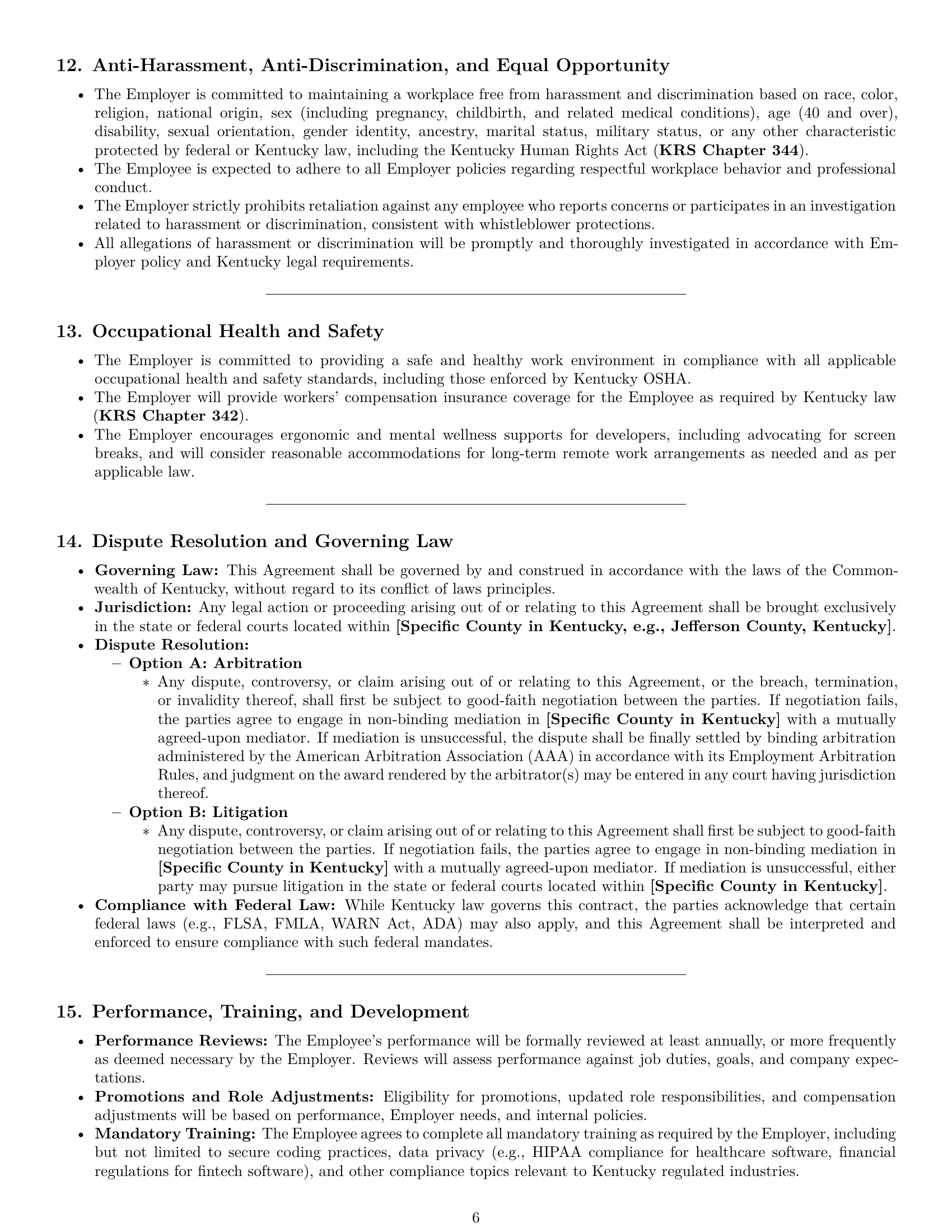 Preview page 6 of Pro Kentucky software developer employment contract template