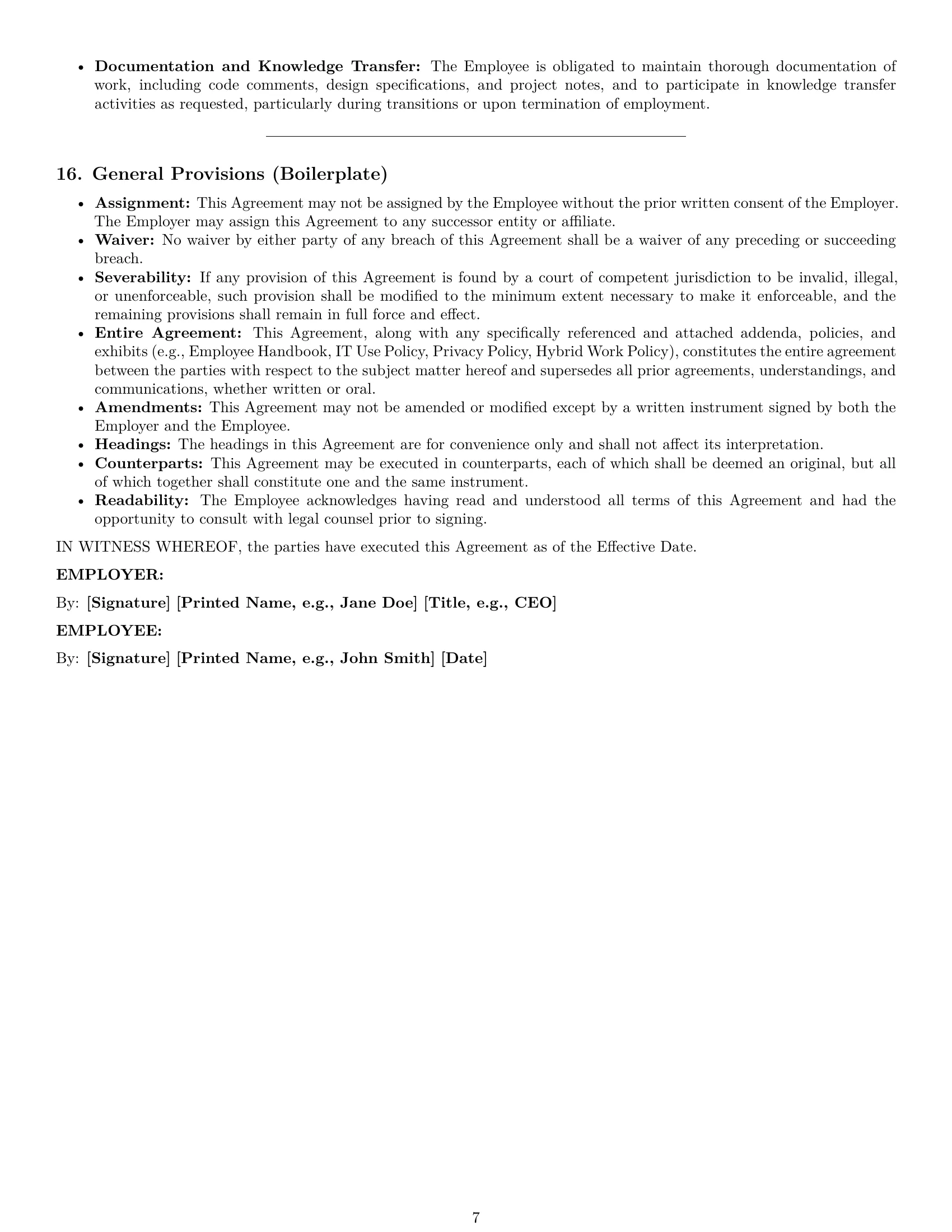 Preview page 7 of Pro Kentucky software developer employment contract template