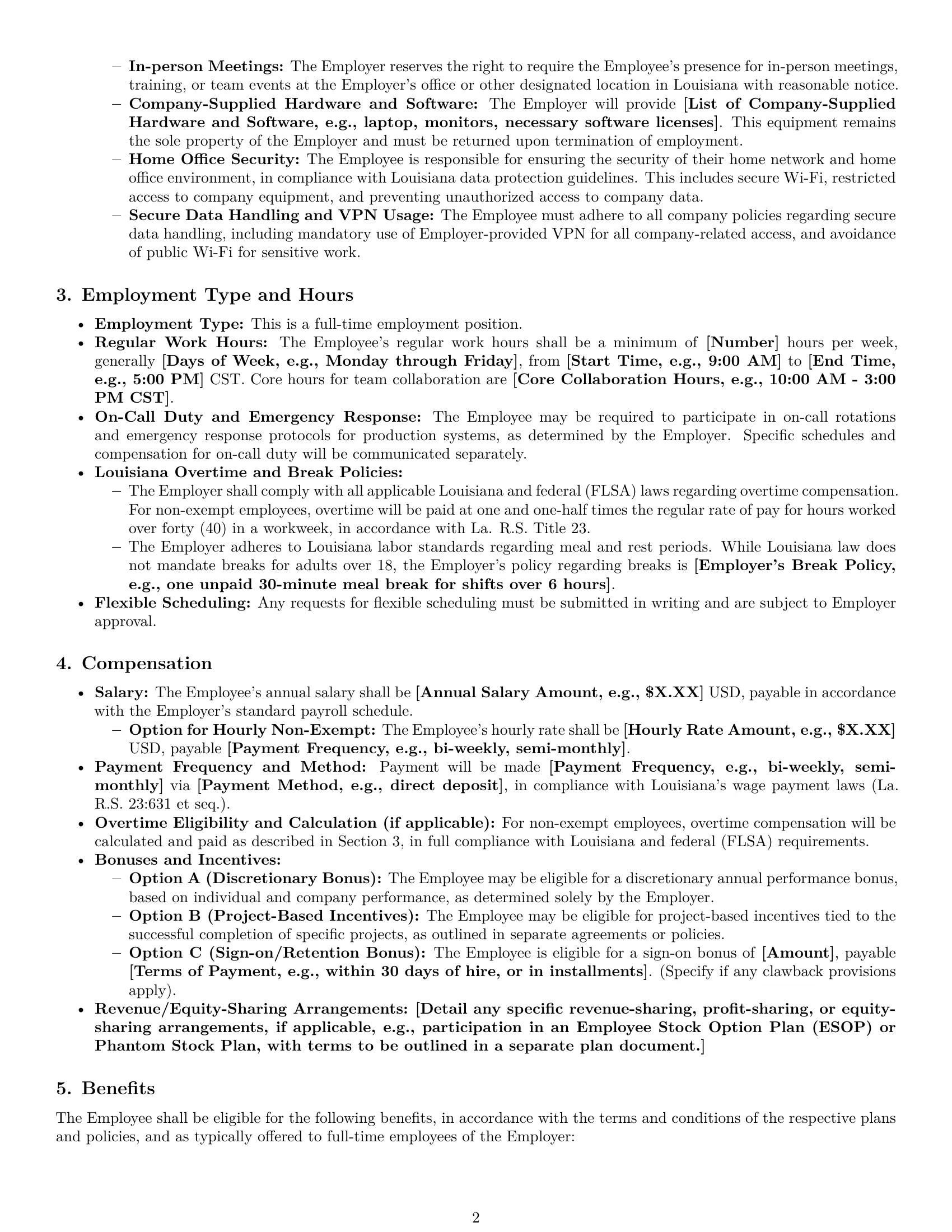 Preview page 2 of Pro Louisiana software developer employment contract template