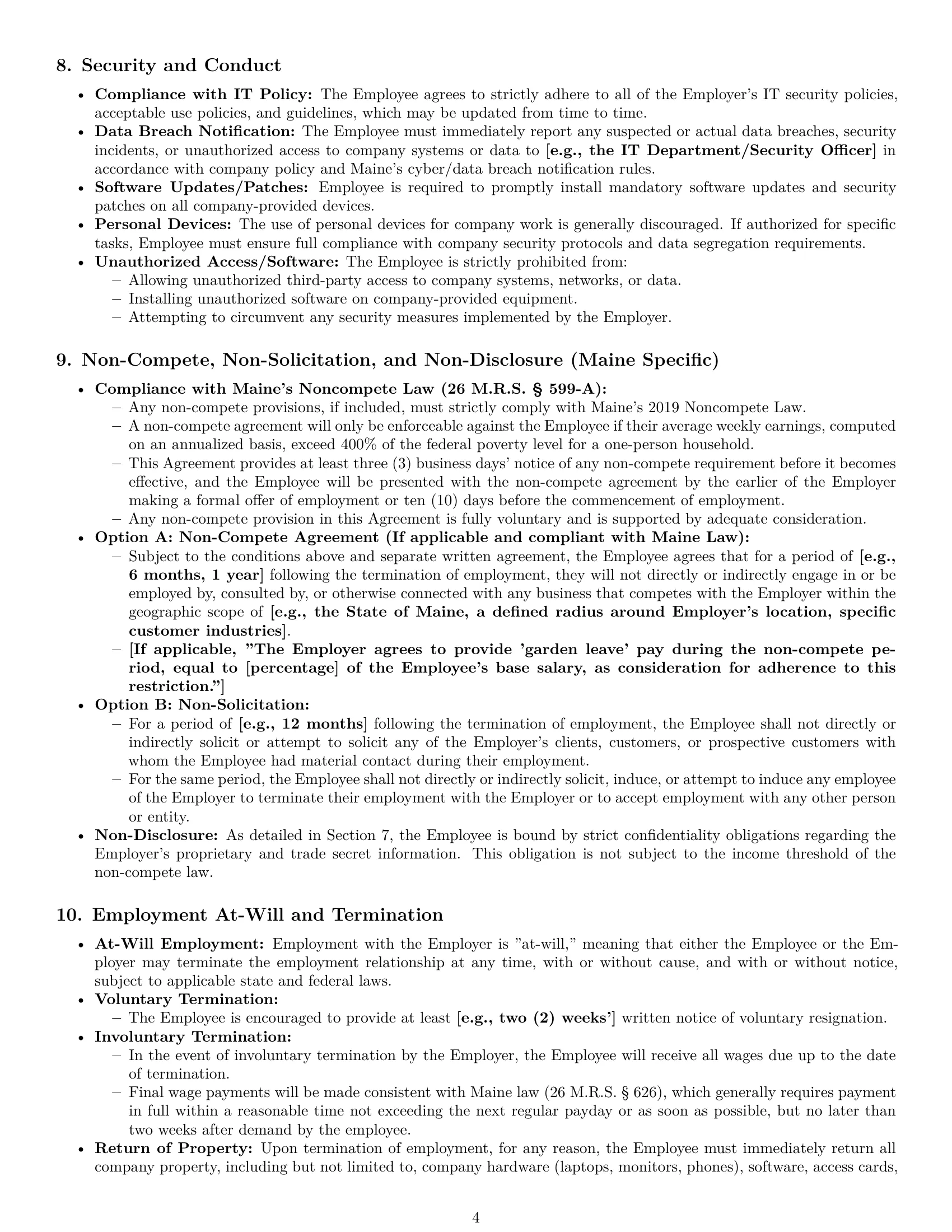 Preview page 4 of Pro Maine software developer employment contract template