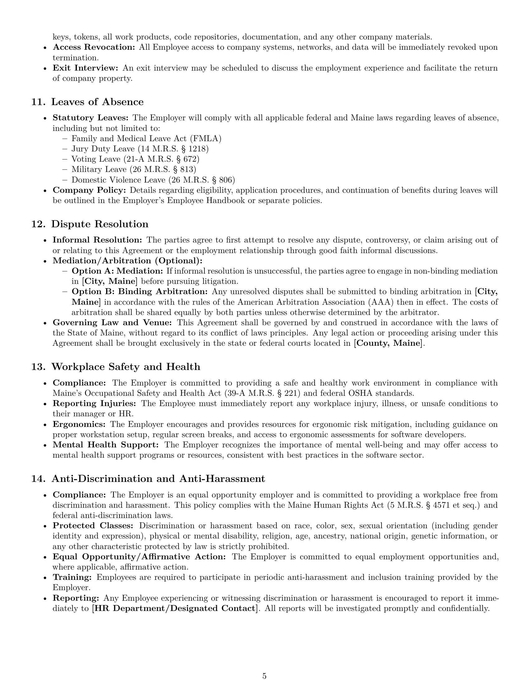 Preview page 5 of Pro Maine software developer employment contract template