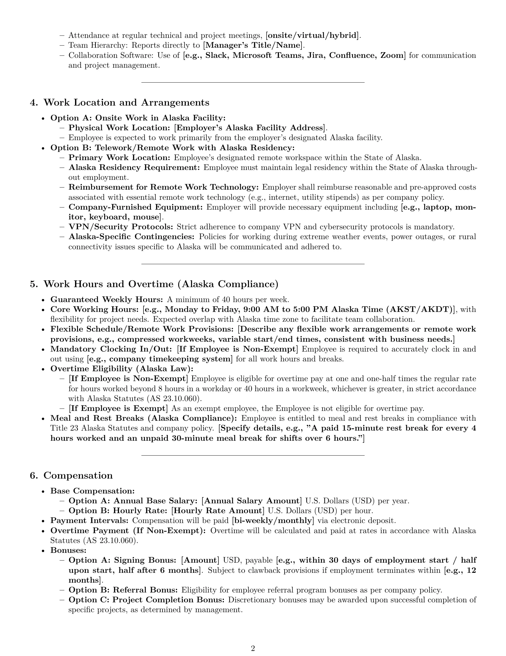 Preview page 2 of Pro Alaska software developer employment contract template