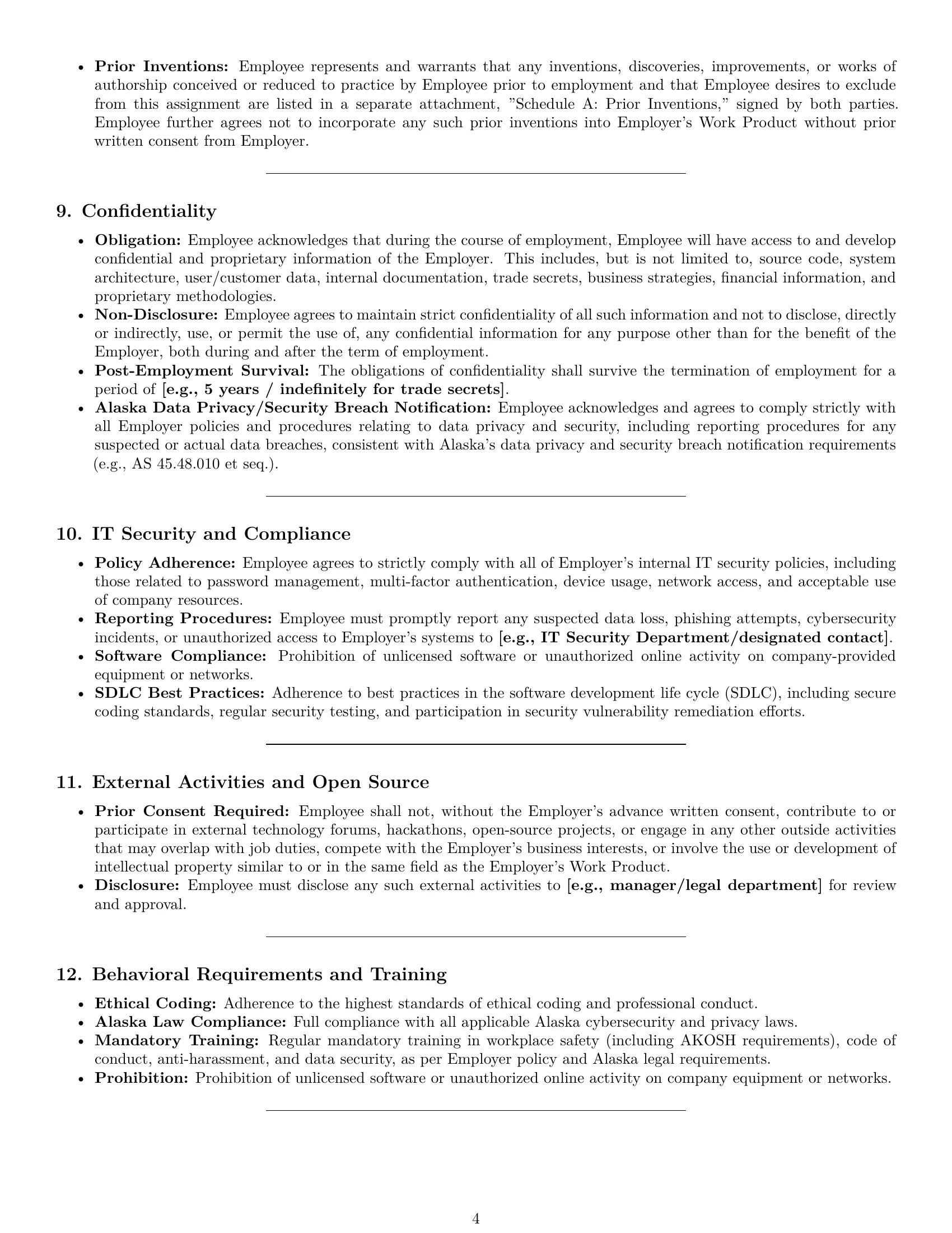 Preview page 4 of Pro Alaska software developer employment contract template