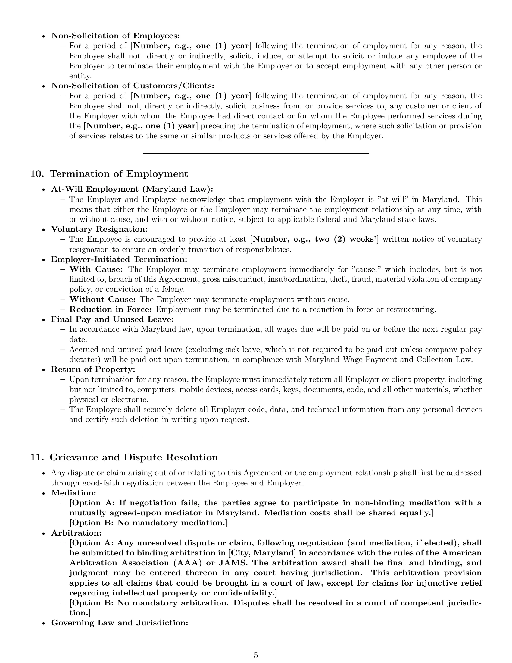Preview page 5 of Pro Maryland software developer employment contract template
