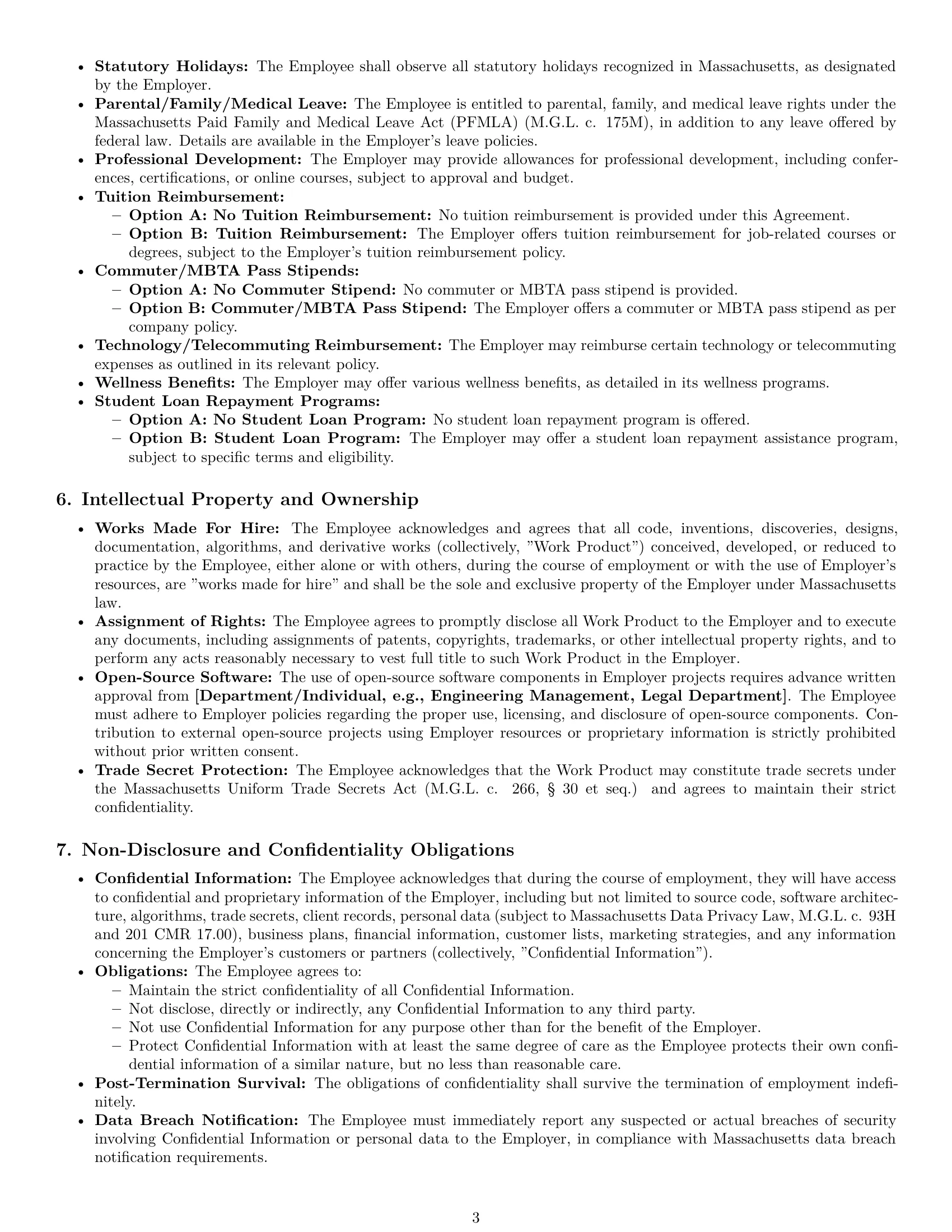 Preview page 3 of Pro Massachusetts software developer employment contract template