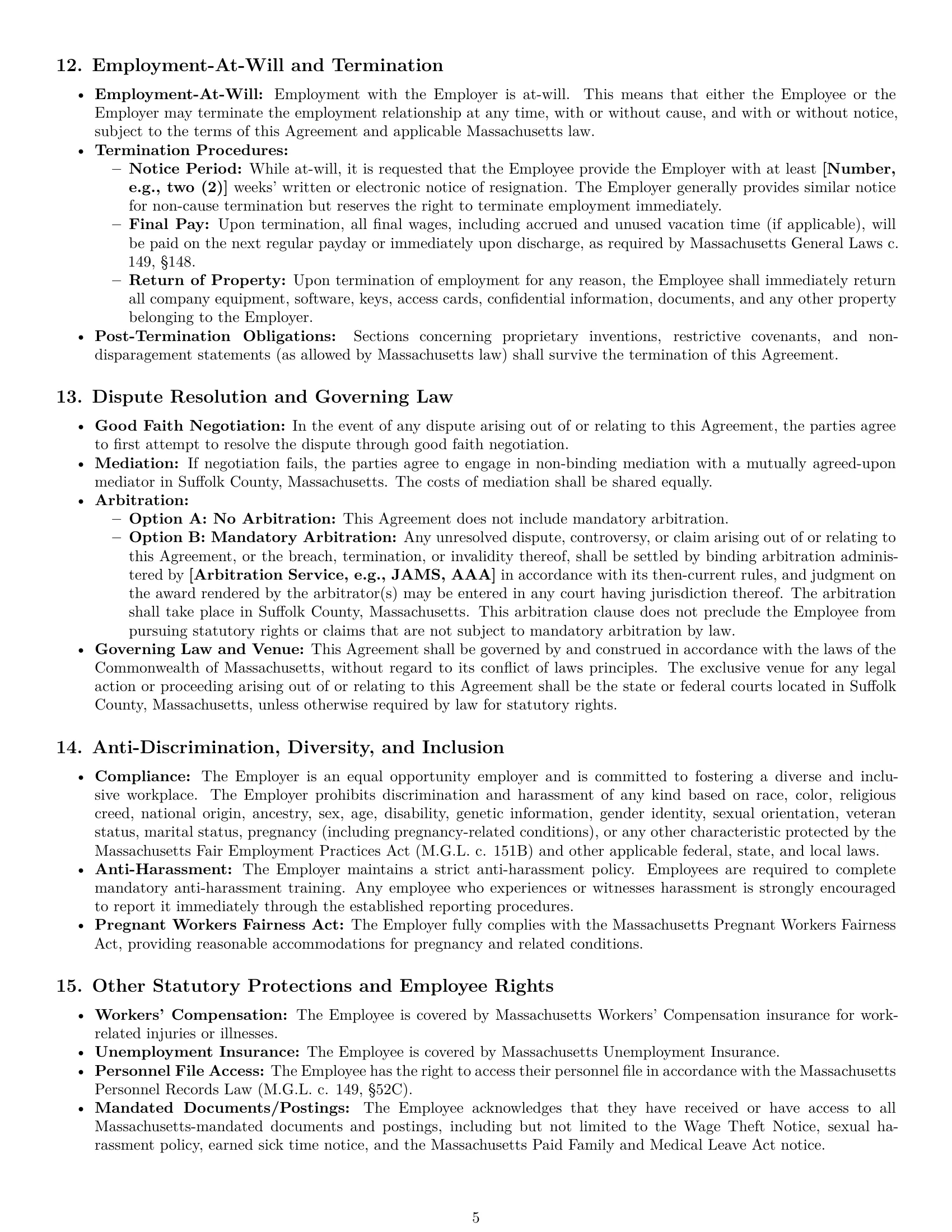 Preview page 5 of Pro Massachusetts software developer employment contract template