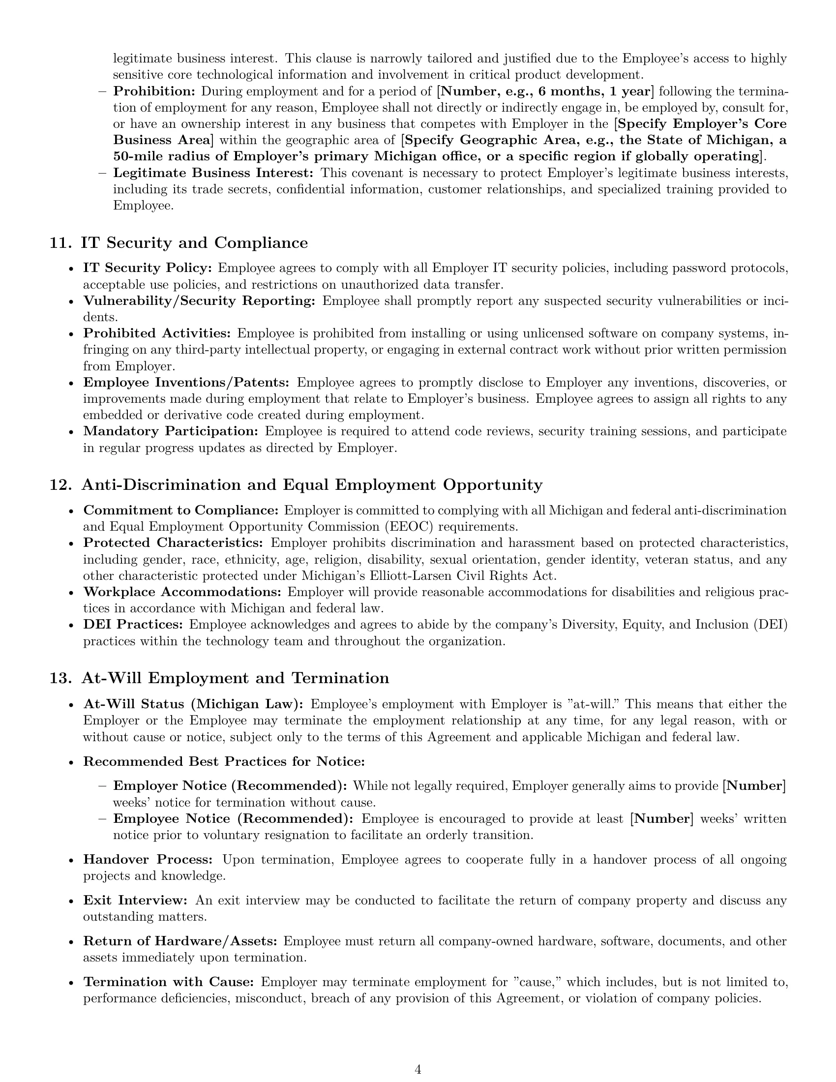 Preview page 4 of Pro Michigan software developer employment contract template