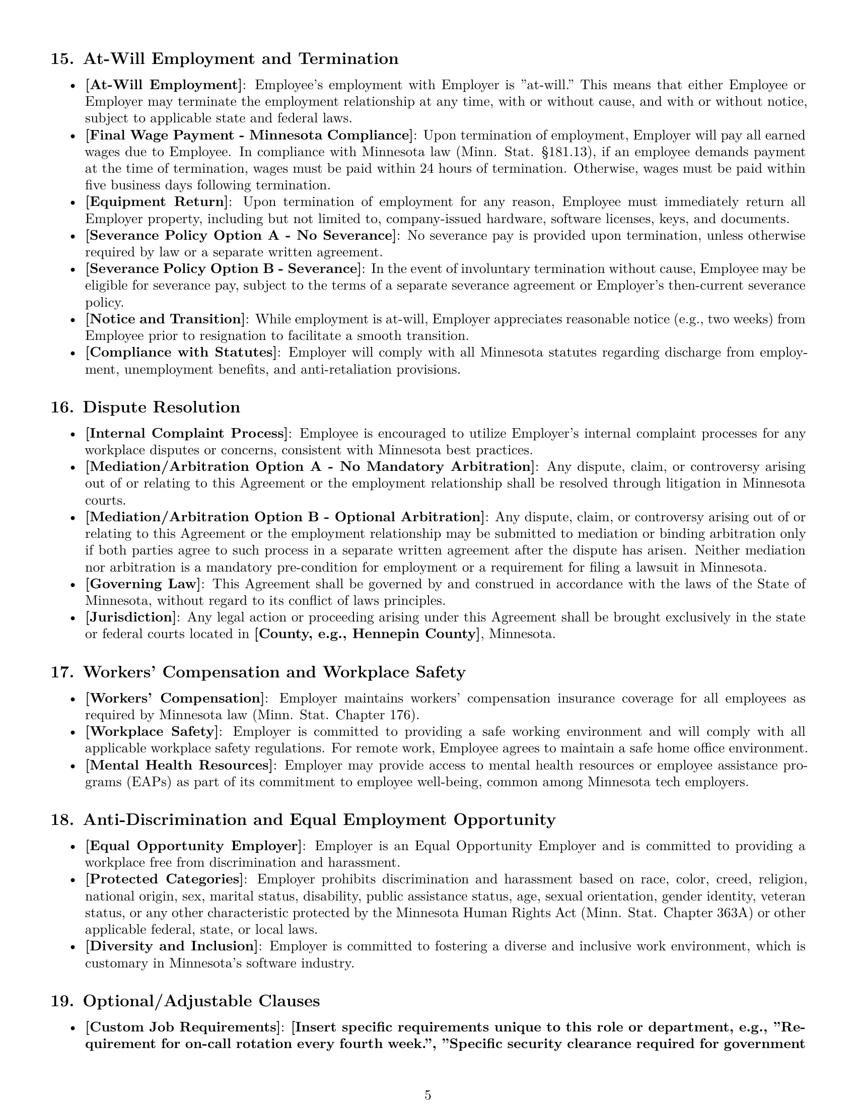 Preview page 5 of Pro Minnesota software developer employment contract template