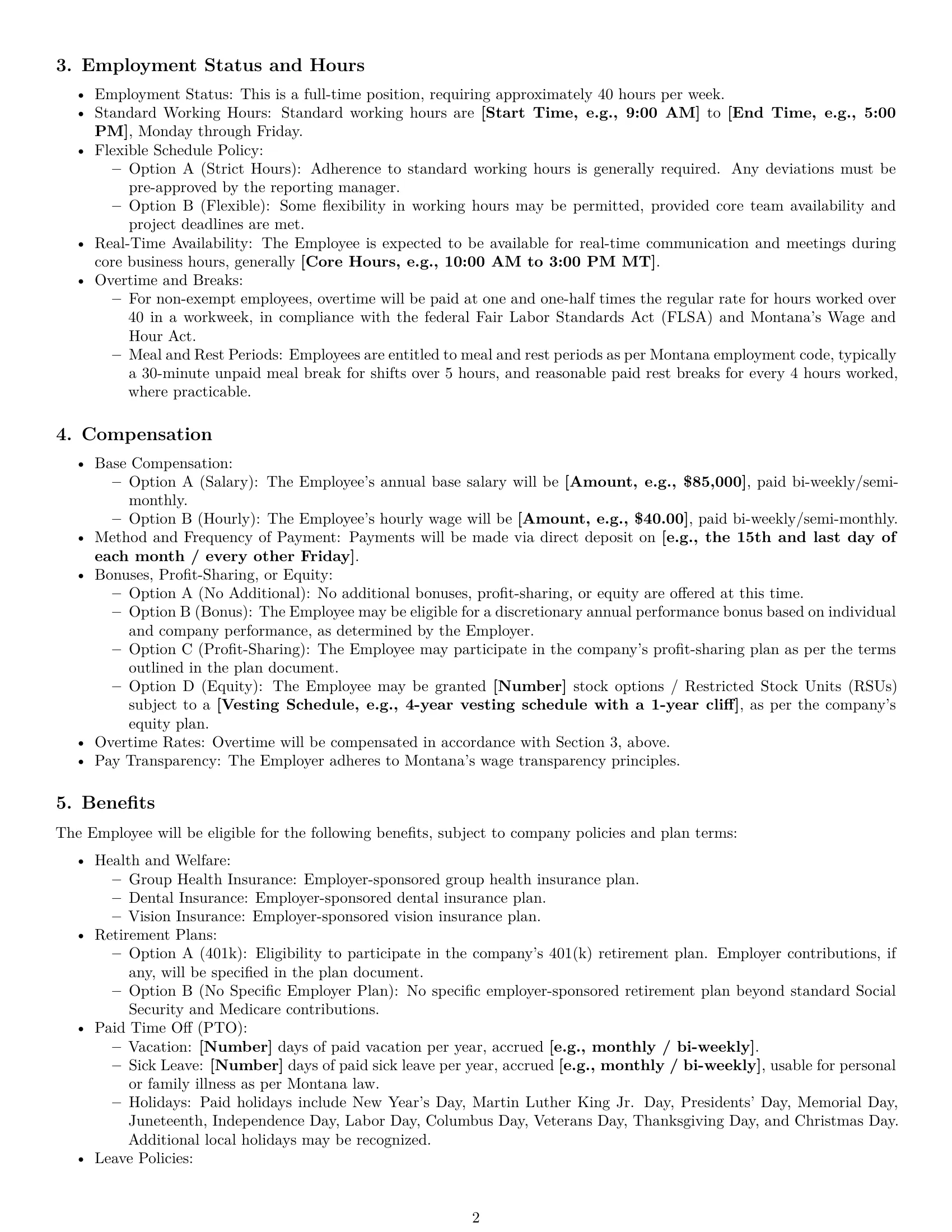 Preview page 2 of Pro Montana software developer employment contract template