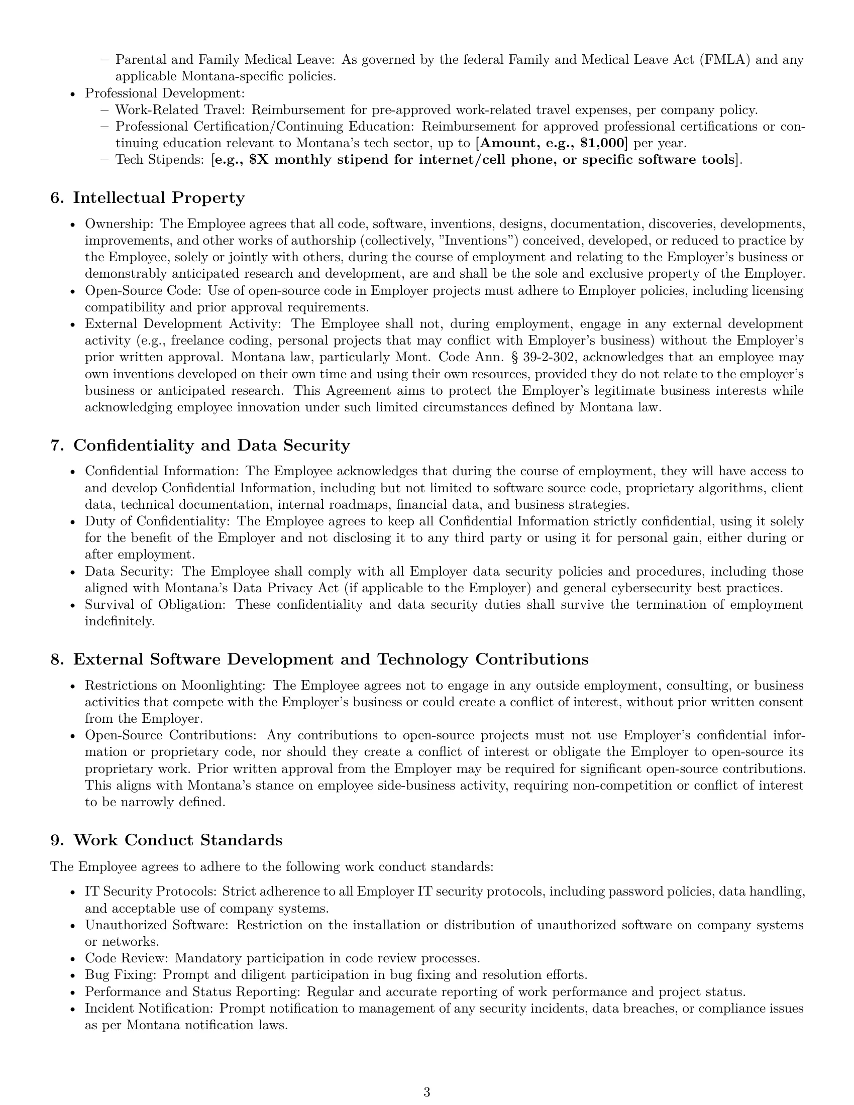Preview page 3 of Pro Montana software developer employment contract template