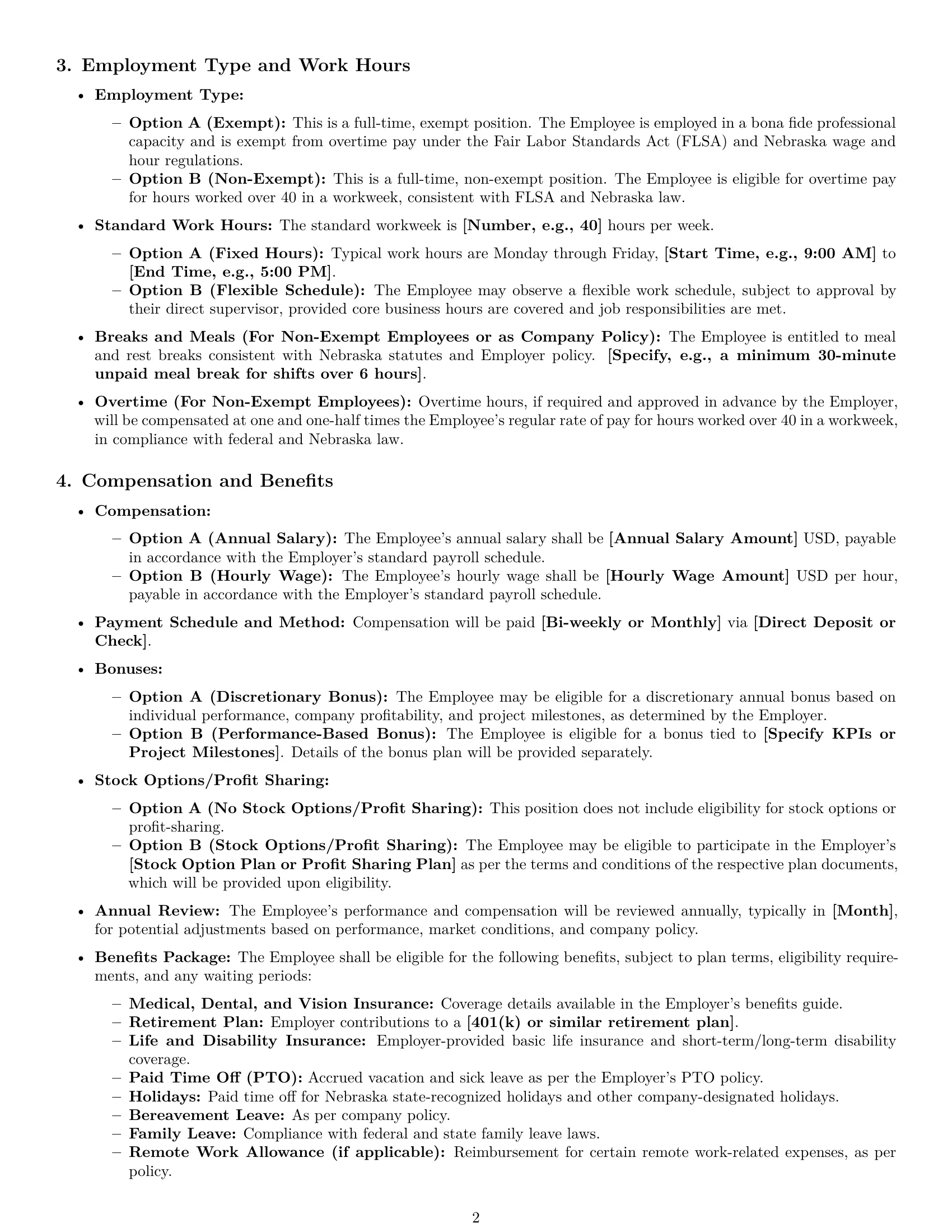 Preview page 2 of Pro Nebraska software developer employment contract template